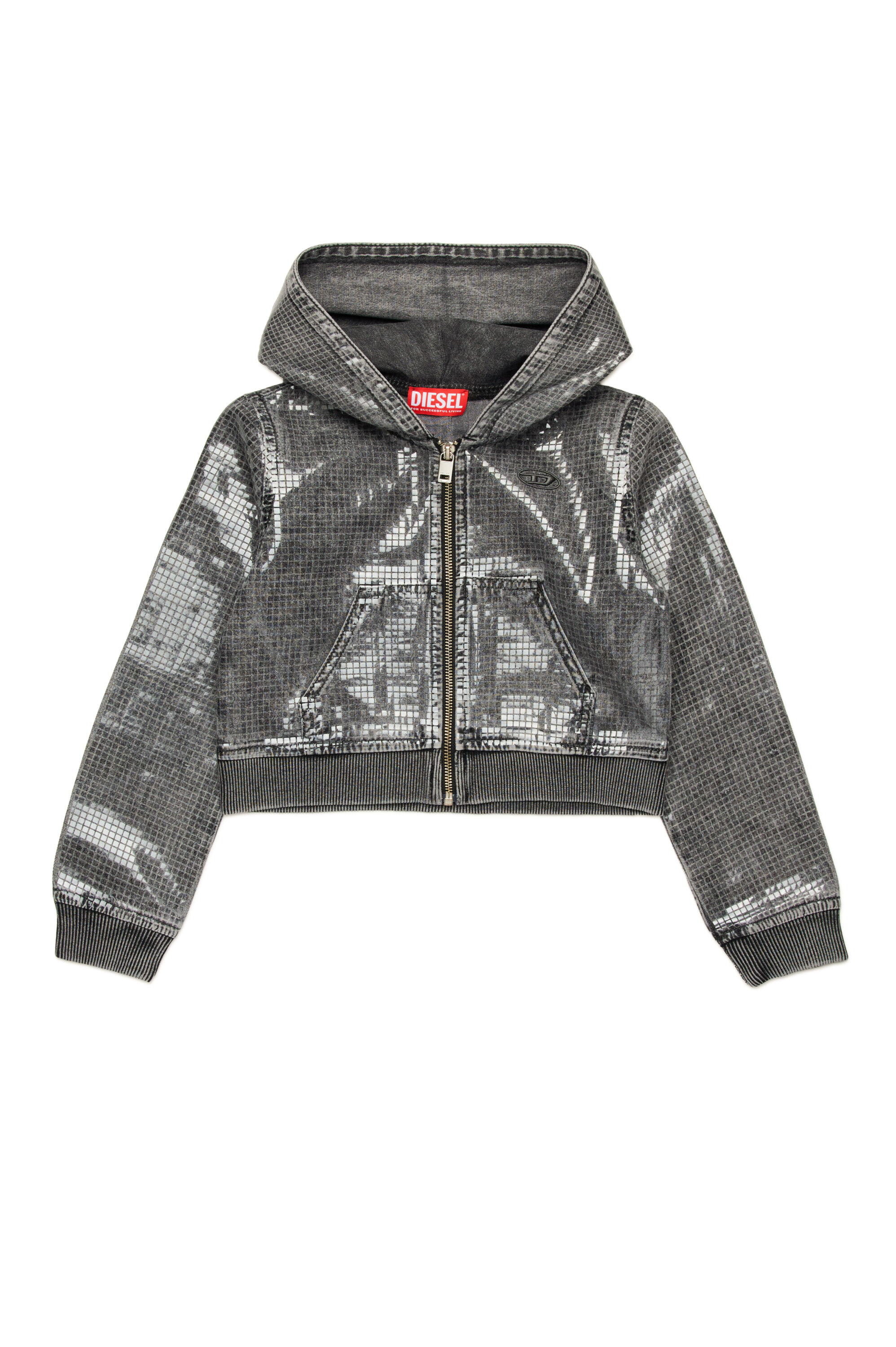 Diesel - SDENNY, Sweat-shirt à capuche à effet pailleté Femme in Noir - 1