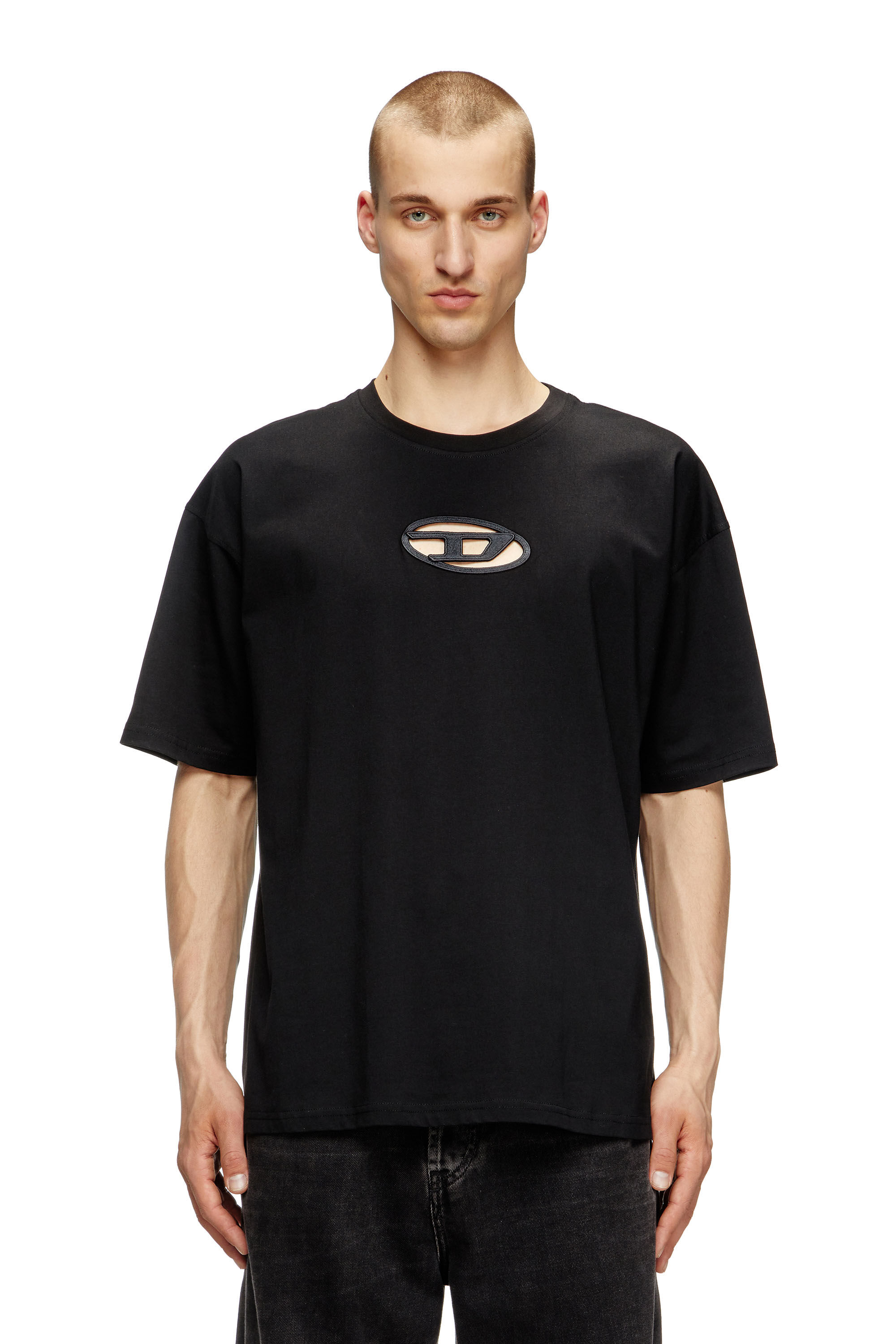 Diesel - T-BOXT-OD, T-shirt avec Oval D brodé Mixte in Noir - 3
