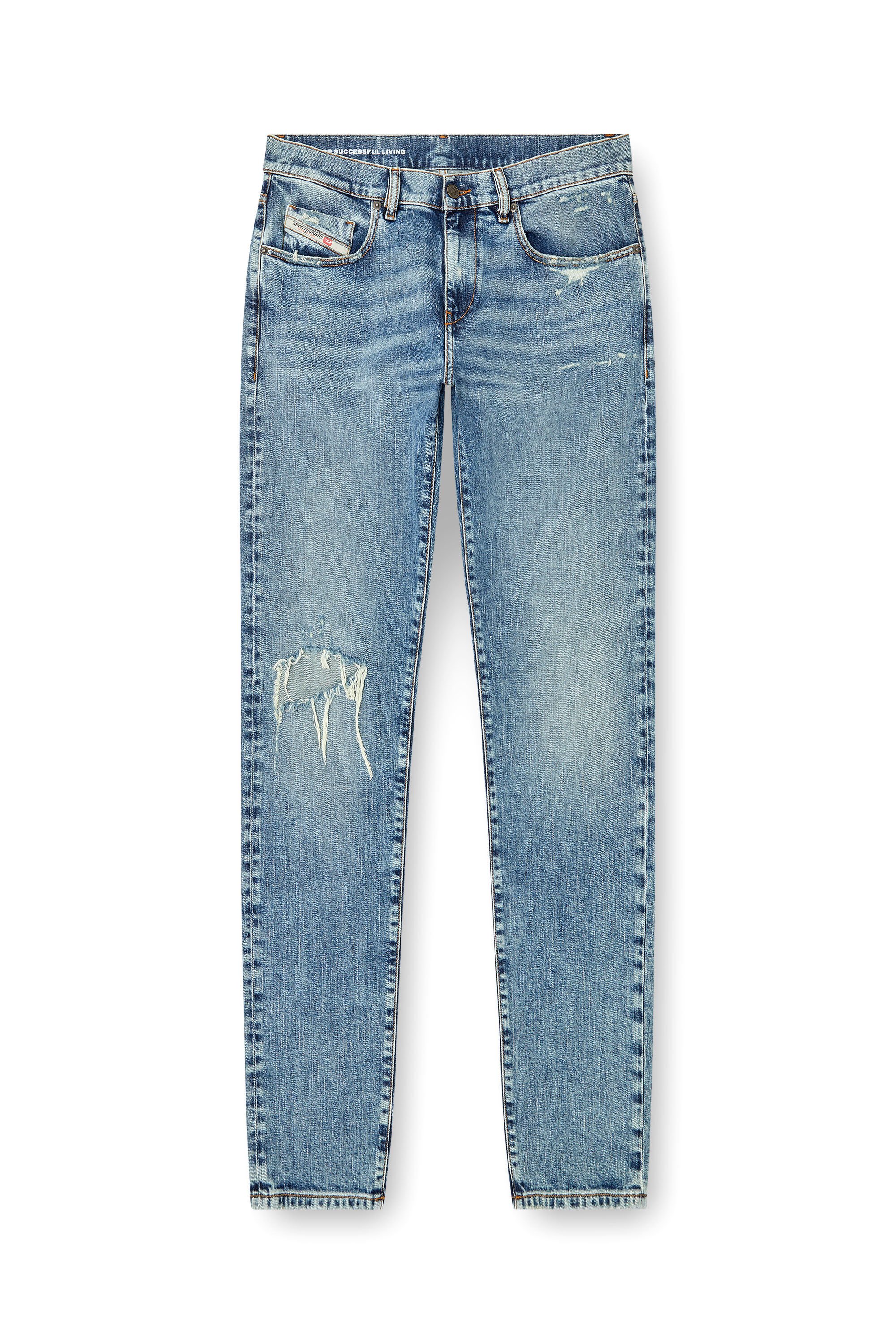 Diesel - Slim Jeans 2019 D-Strukt 09L34 Homme, Bleu Clair - Image 2