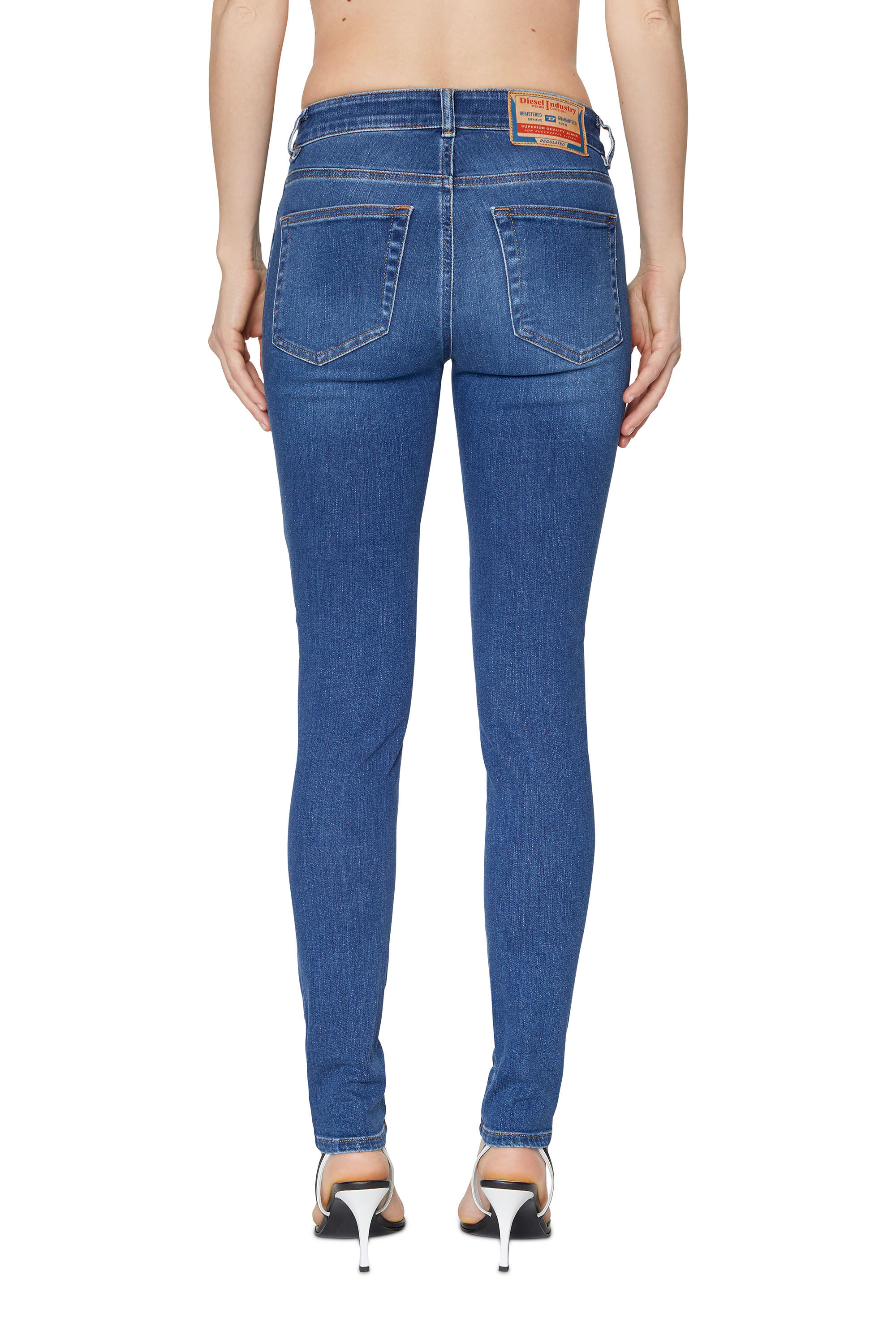 Diesel - 2017 Slandy 09C21 Super skinny Jeans, Medium blue - Image 4