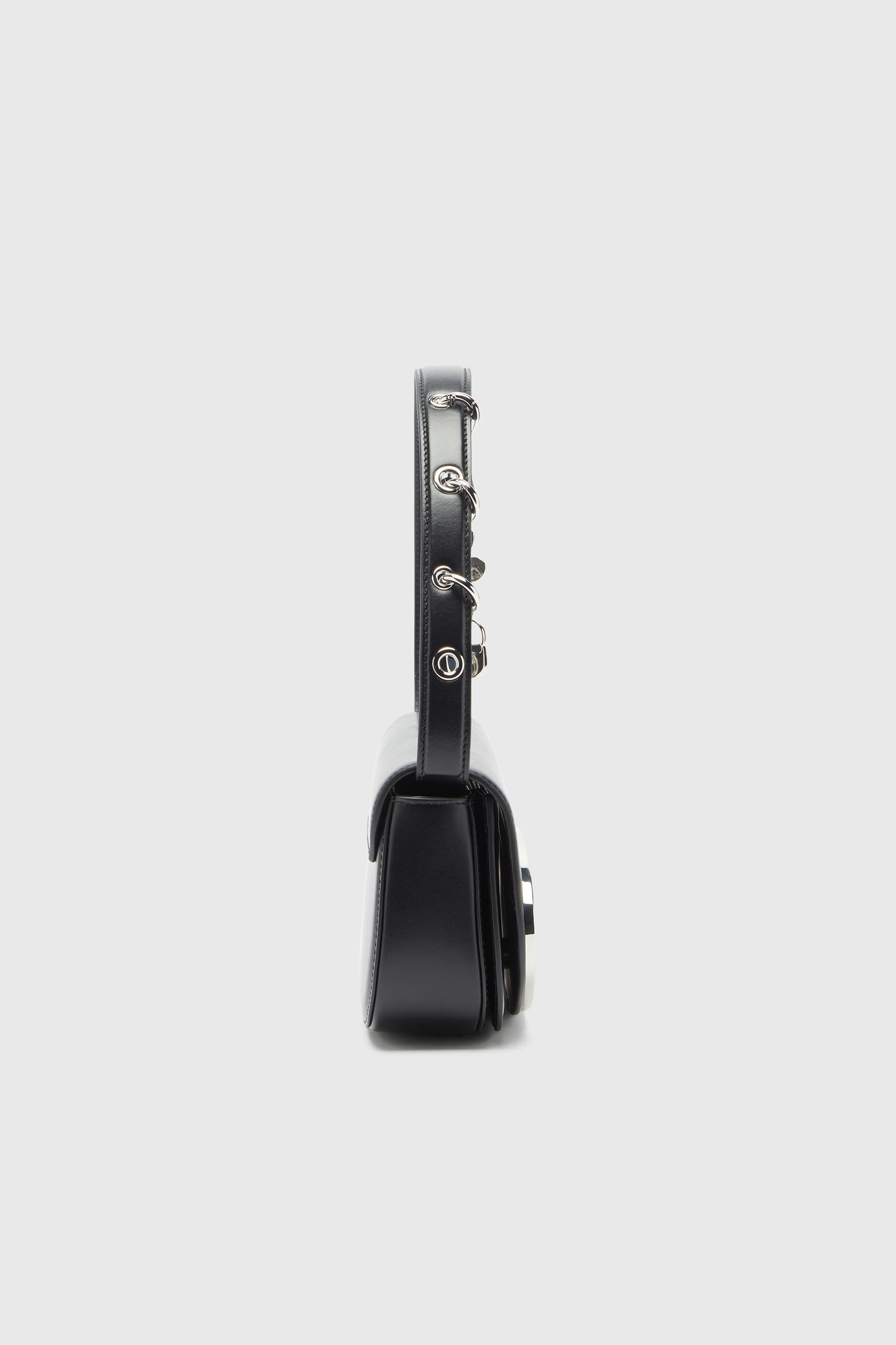 Diesel - 1DR, Woman's 1DR -Iconic shoulder bag in leather with handle charms in Black - 5