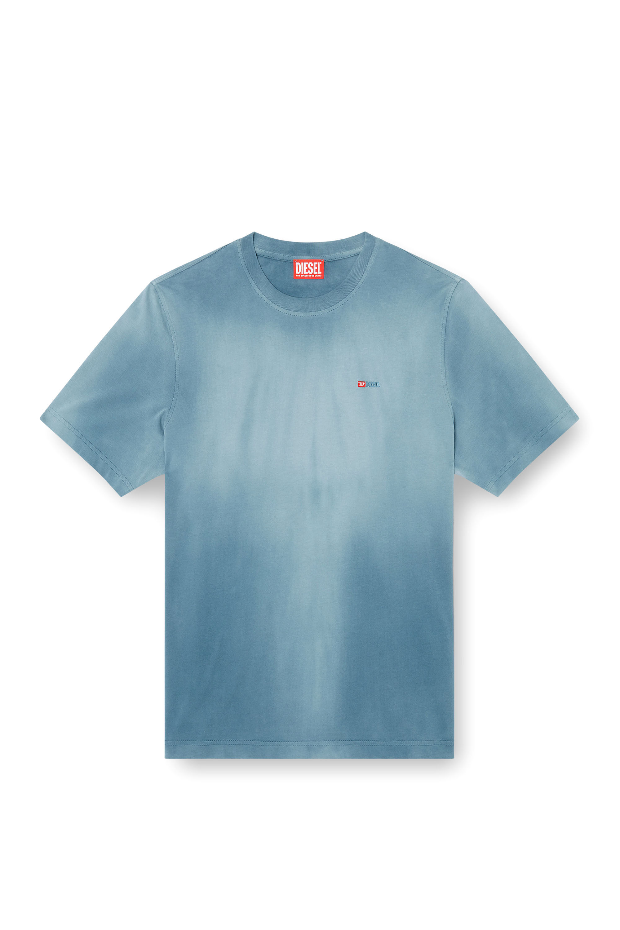Men's Faded T-shirt with micro logo embroidery | Blue | Diesel