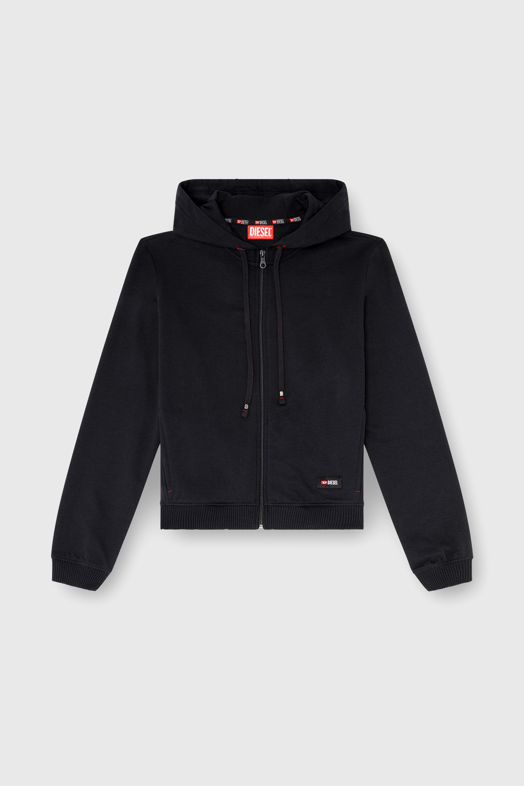 Diesel - HARRIET-D-CORE, Sweat &agrave; capuche en m&eacute;lange de coton gratt&eacute; Femme in Noir - 2
