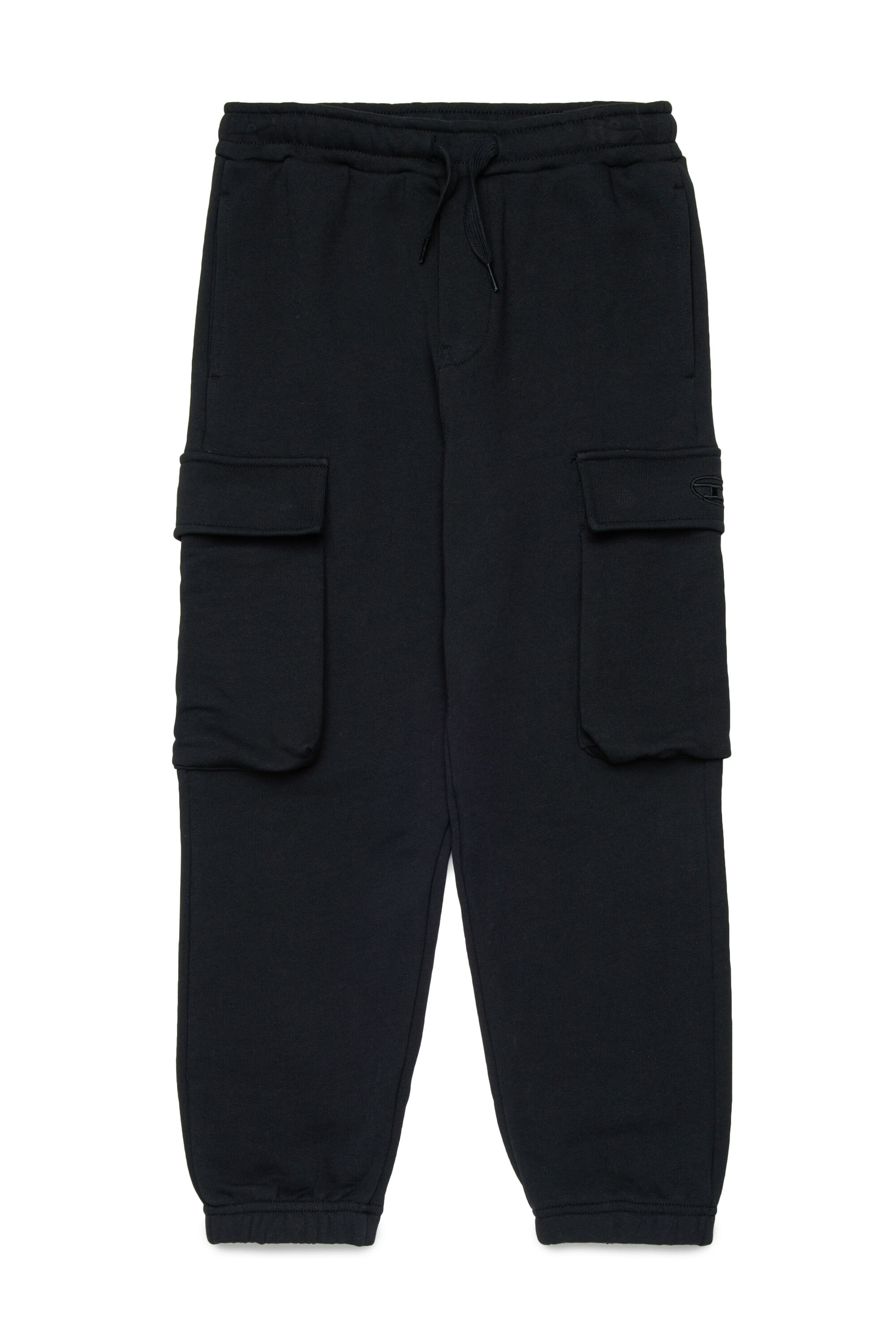 Diesel - PLEKOX, Pantalon de survêtement cargo avec broderie Oval D Homme in Noir - 1