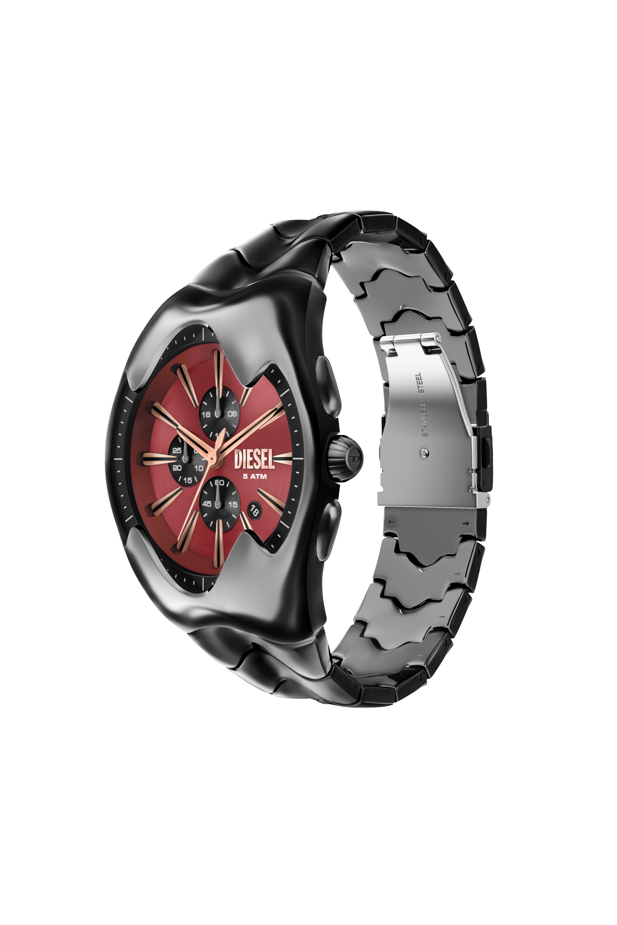 Diesel - DZ4713 WATCH, Montre Mercurial en acier inoxydable finition gunmetal Homme in Noir - 5
