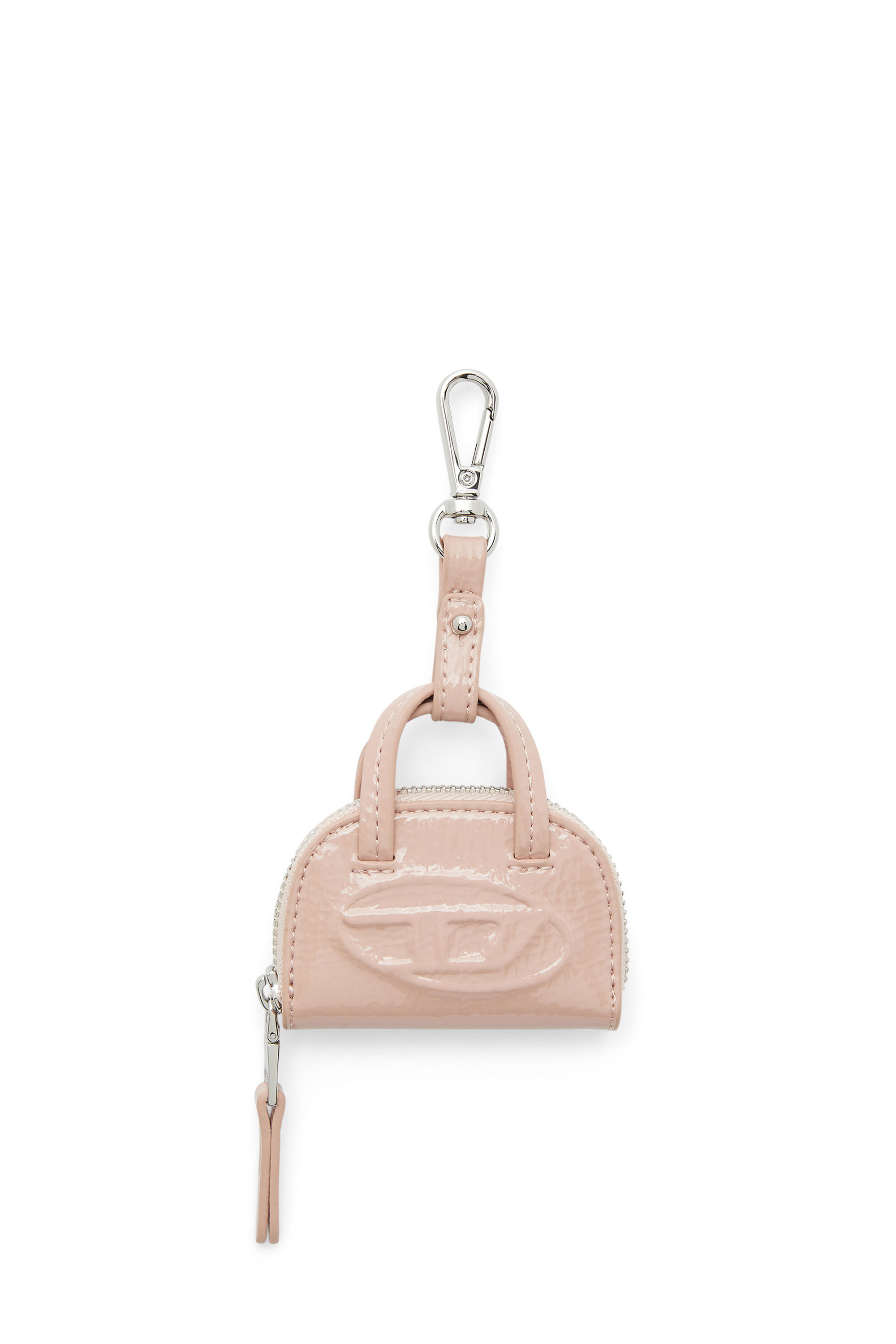 Diesel - 1DR DOME CHARMS, Porte-clés en naplak froissé et brillant Femme in Rose - 1