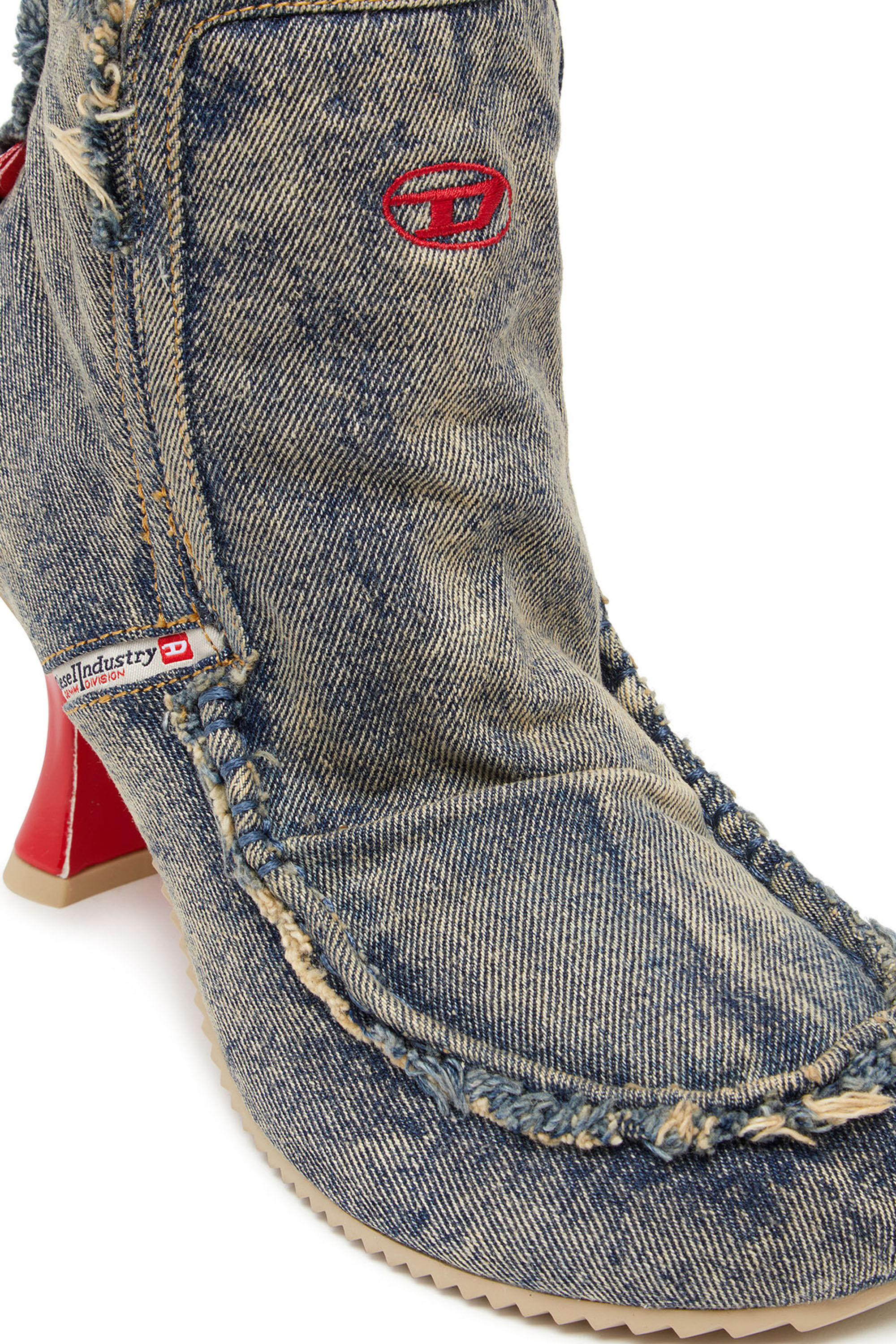 Diesel - D-WOODSTOCK HEEL AB, D-Woodstock - Bottes en denim à talon Femme in Bleu - 6