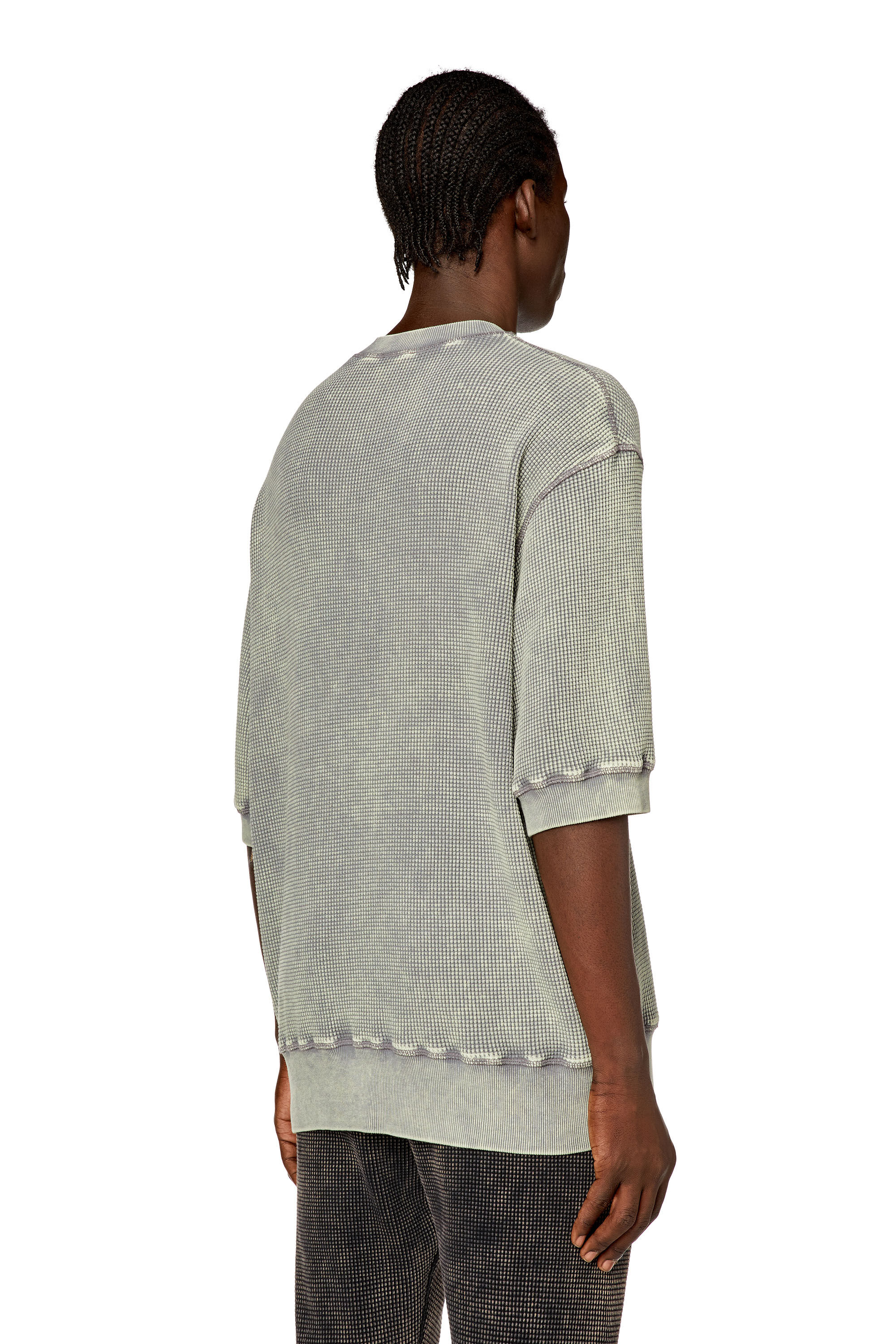 Diesel - S-COOLWAFY-N1, Homme Sweat-shirt à manches mi-longues en jersey macro-gaufré in Gris - Image 4