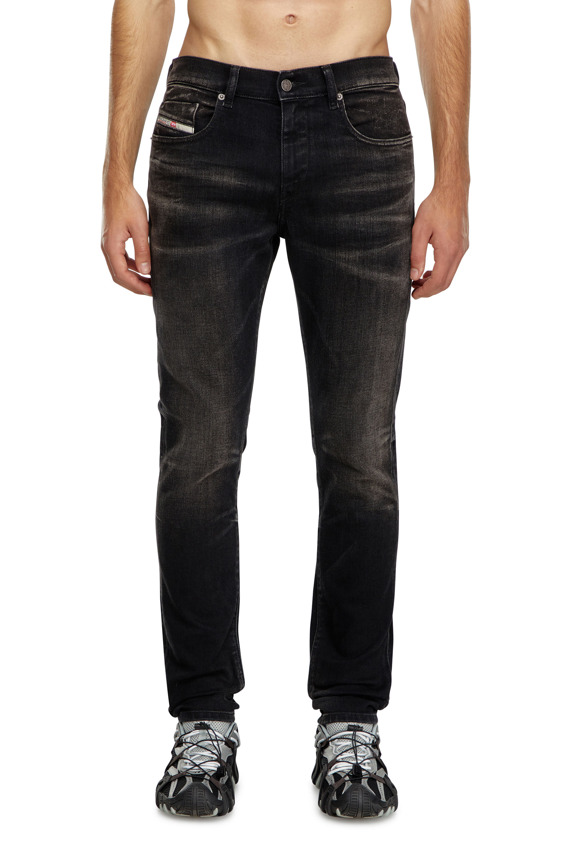 Diesel - Homme Slim Jeans 2019 D-Strukt 09J53, Noir/Gris foncé - Image 3