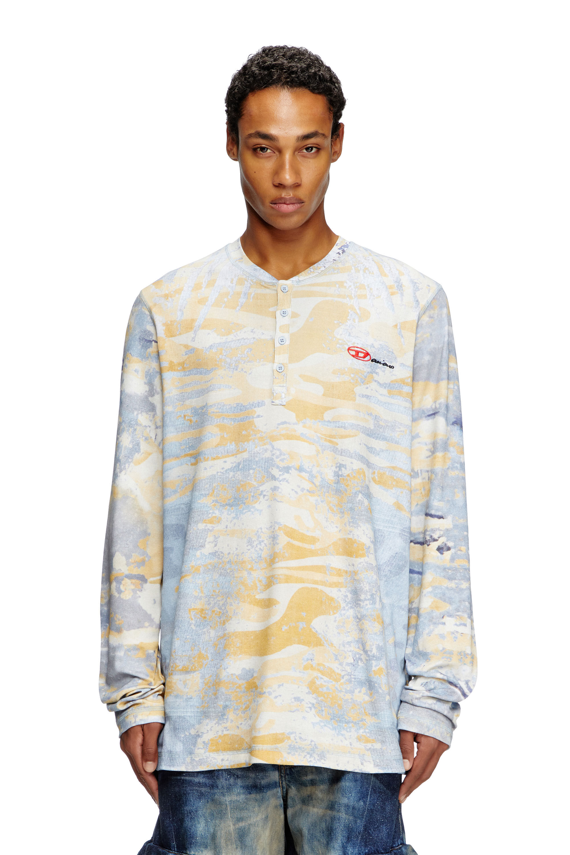 Diesel - T-JUSER-DD, Top Henley avec imprimé camouflage Mixte in Polychrome - 3