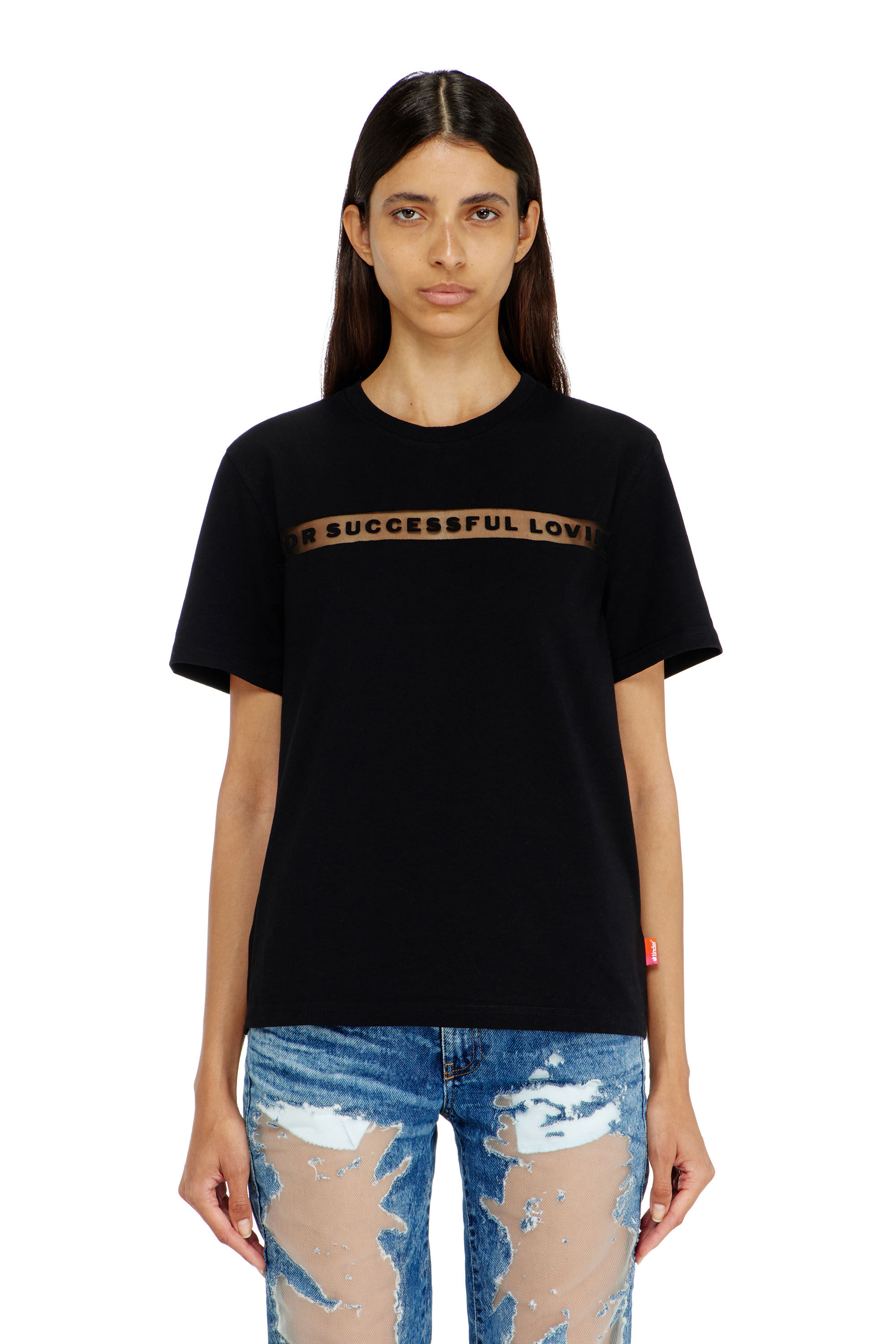 Diesel - PR-T-NOTS-CHI-R, T-shirt avec logo For Successful Loving Mixte in Noir - 5