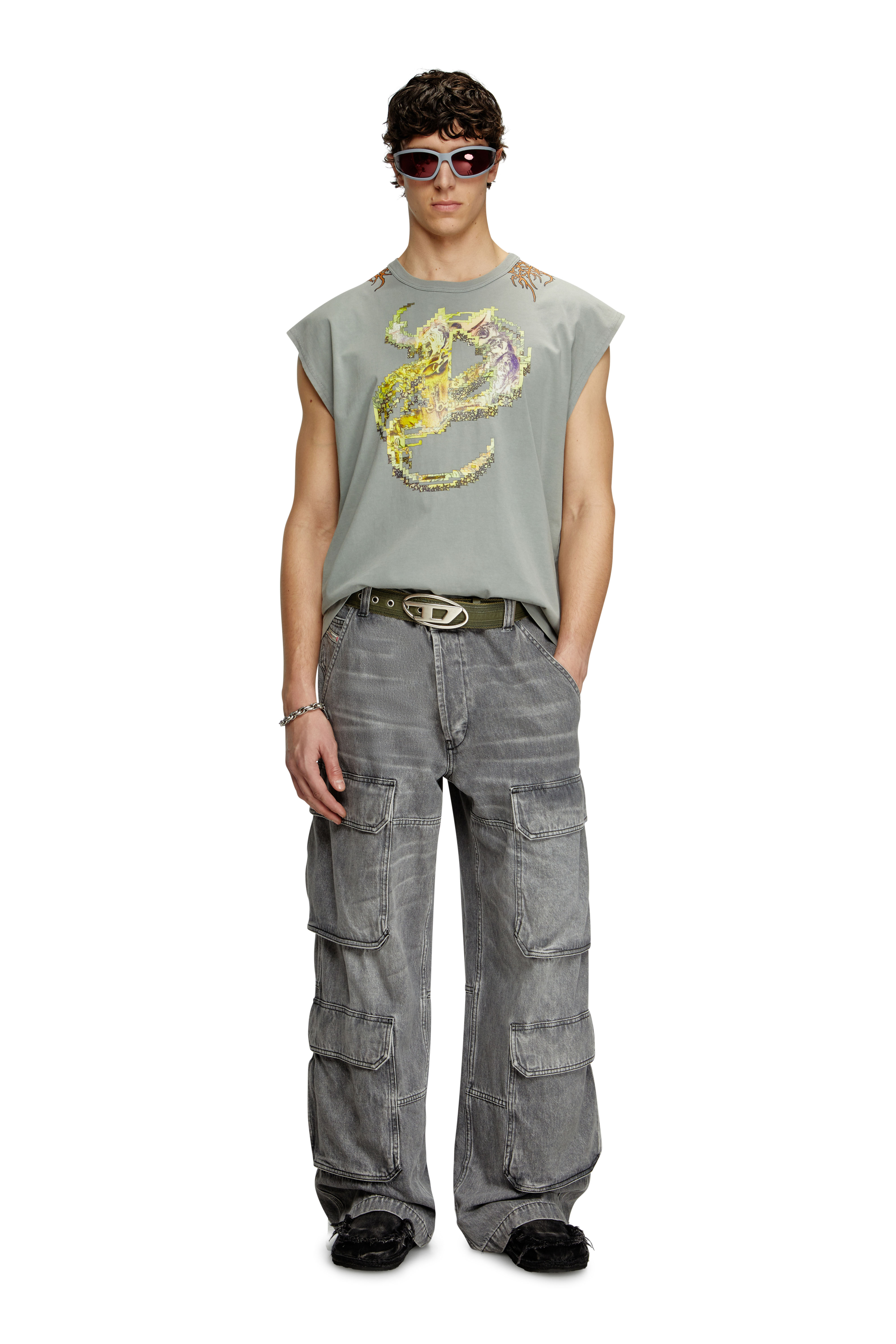 Diesel - T-BOXT-SL-R1, Débardeur avec graphismes de tatouage Homme in Gris - 1