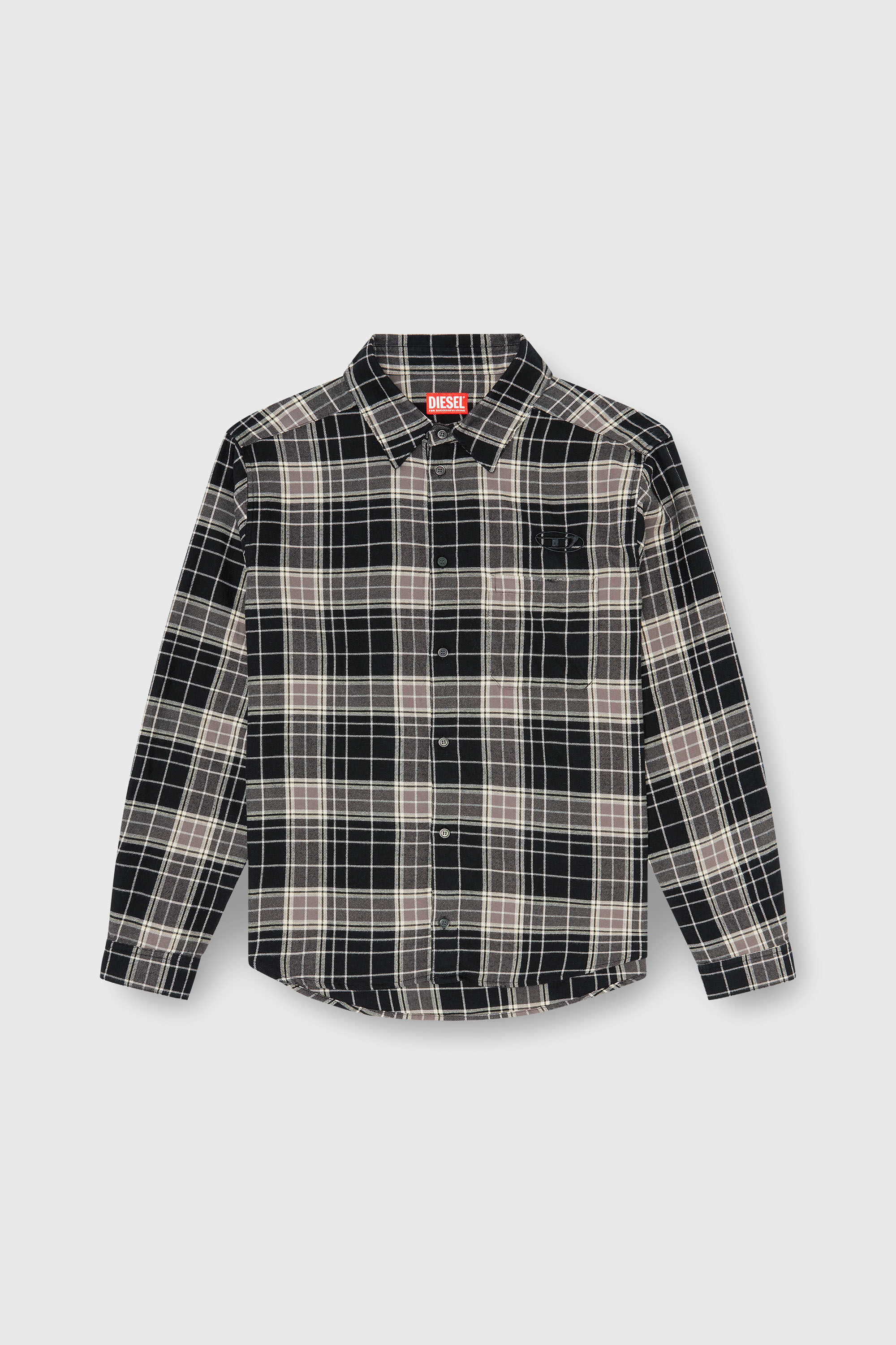 Diesel - S-SIMPLY-HNBI, Chemise &agrave; carreaux en flanelle effet distressed Homme in Polychrome - 2