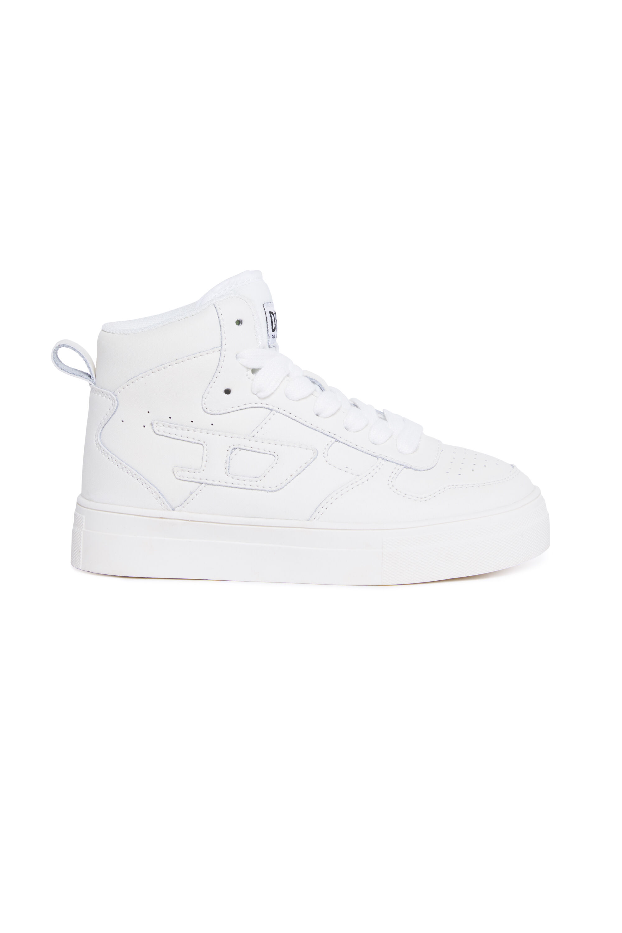 Diesel - S-UKIYO MID 2.0., Sneakers montantes en cuir perforé Mixte in Blanc - 1