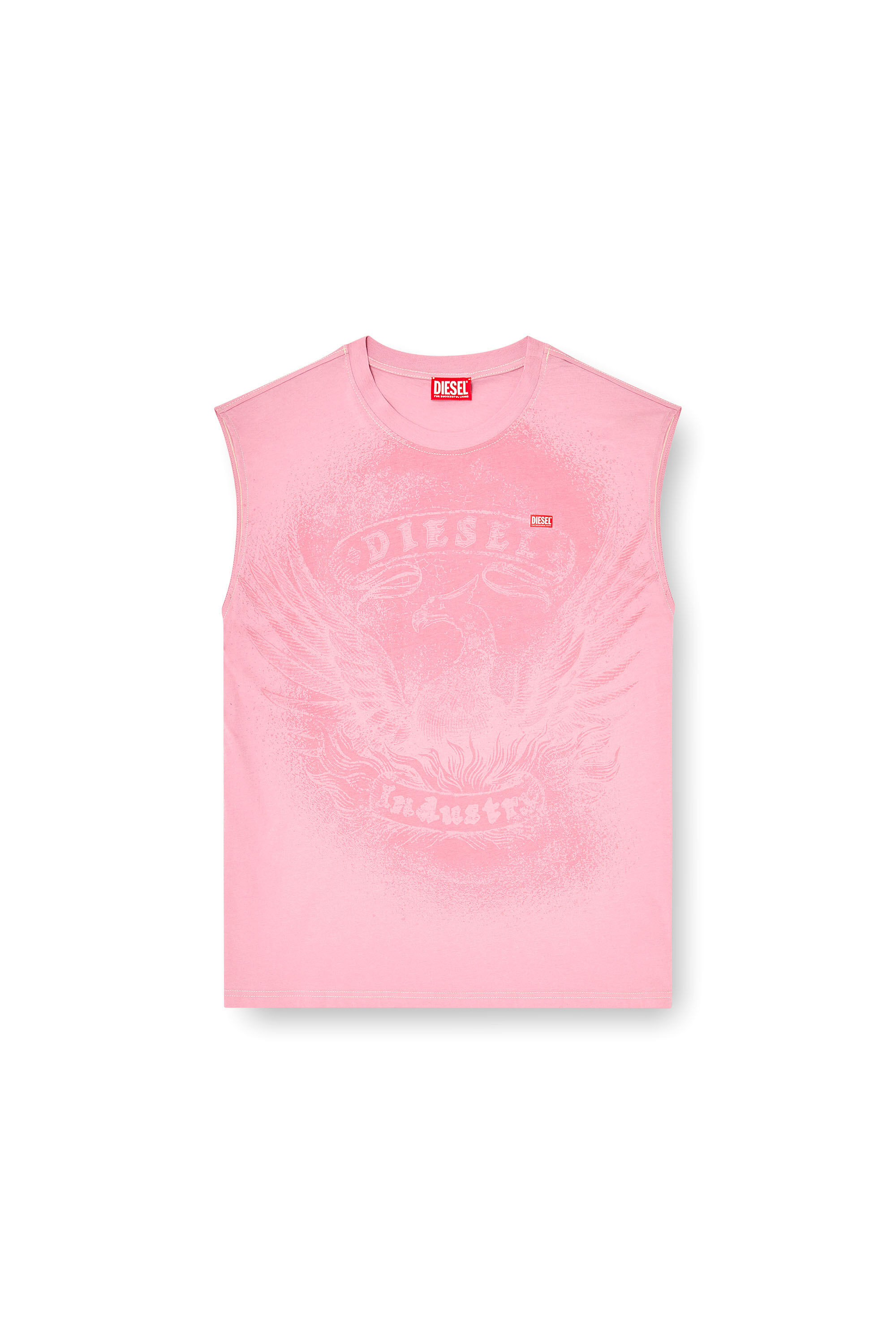 Diesel - T-BOXT-SL-NOTCH, D&eacute;bardeur en coton avec motif ton sur ton Homme in Rose - 2