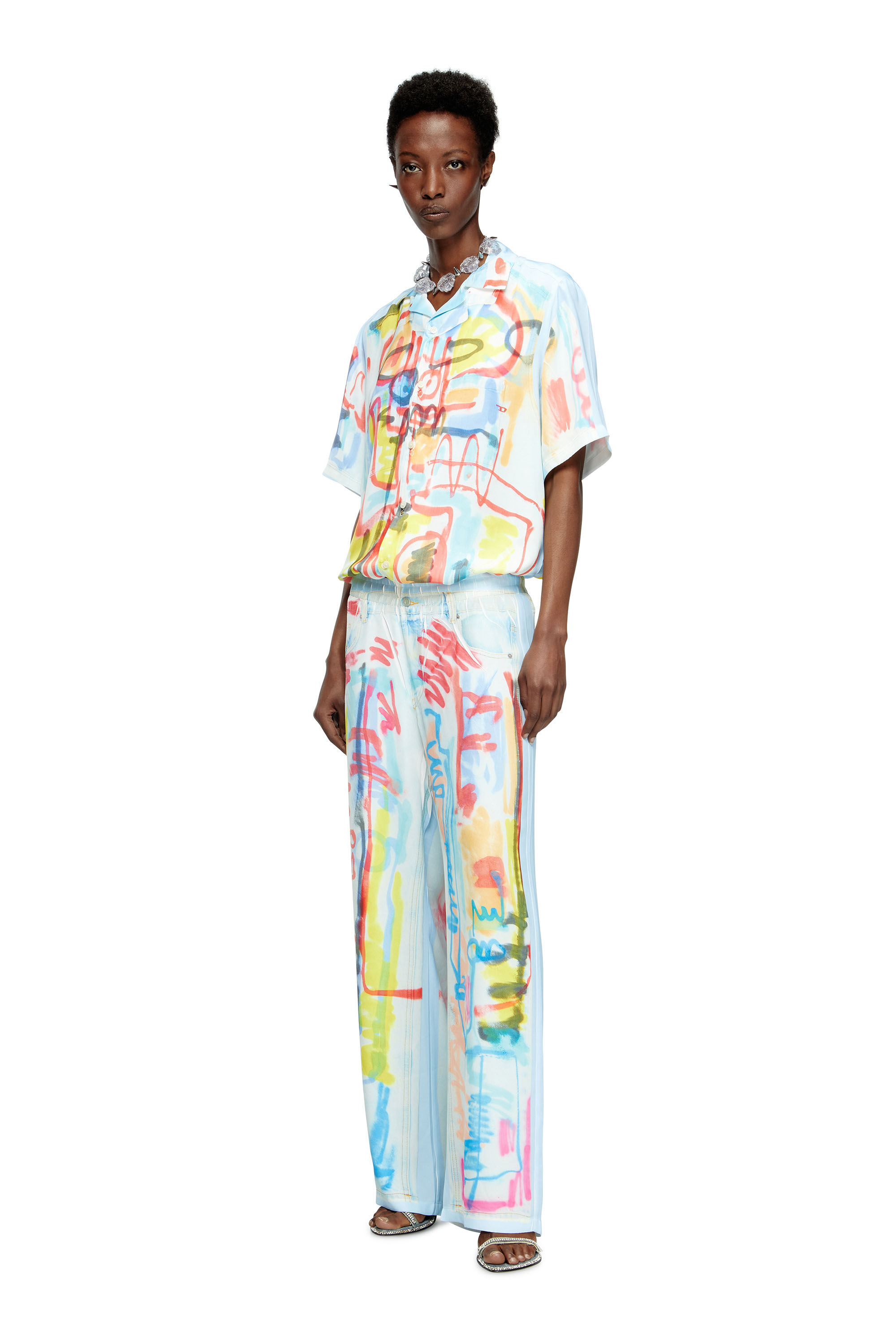 Diesel - P-AFTER-GRAFFITI-AFR, Pantalon avec fit relaxed et imprimé graffiti Mixte in Polychrome - 6