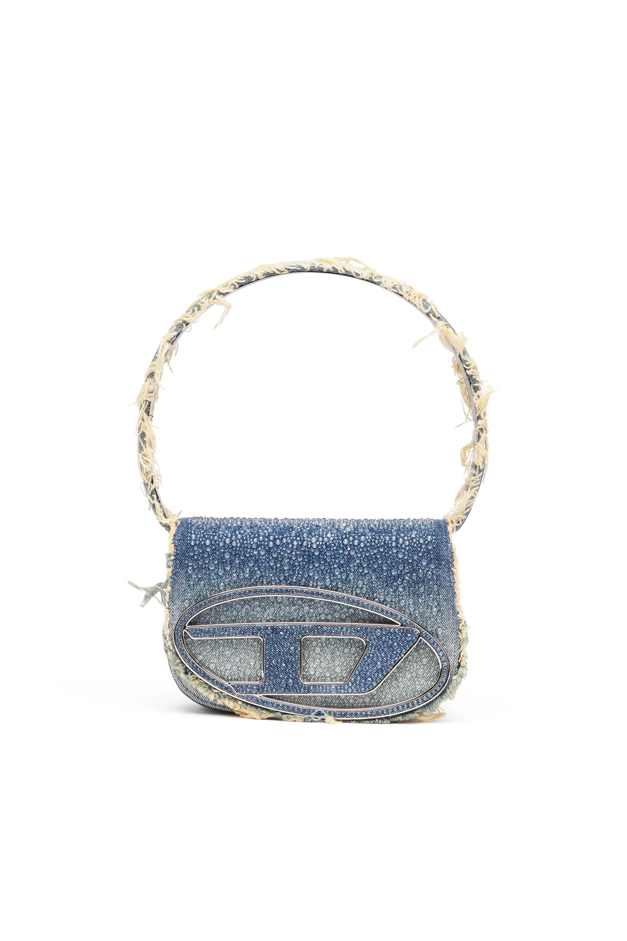 Diesel - 1DR, 1DR-Sac épaule iconique en denim et cristaux Femme in Bleu - 1