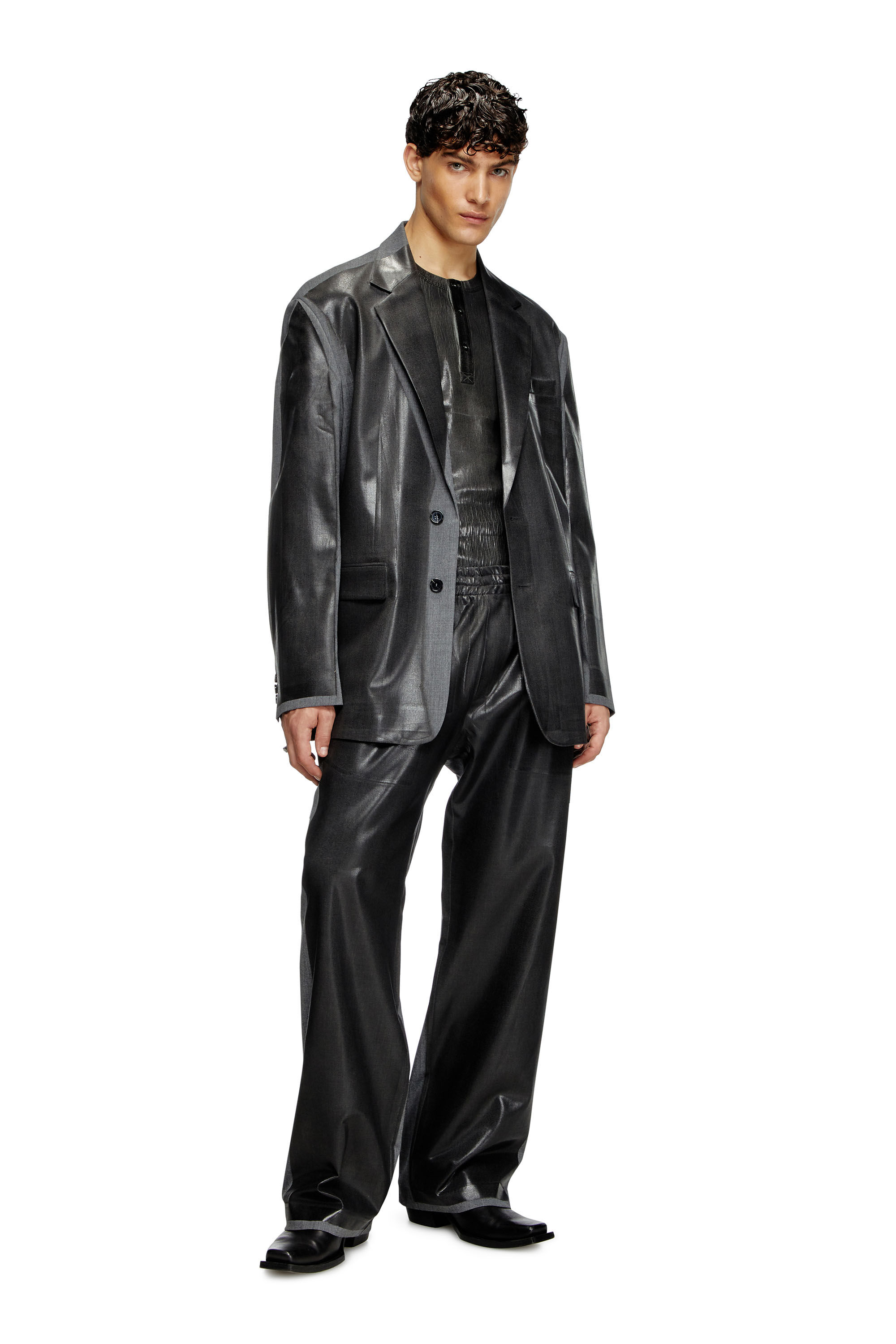 スーツ DIESEL Women Suits LA174490DLAX9XX Black Women's Oversized blazer with coated front | Black | Diesel