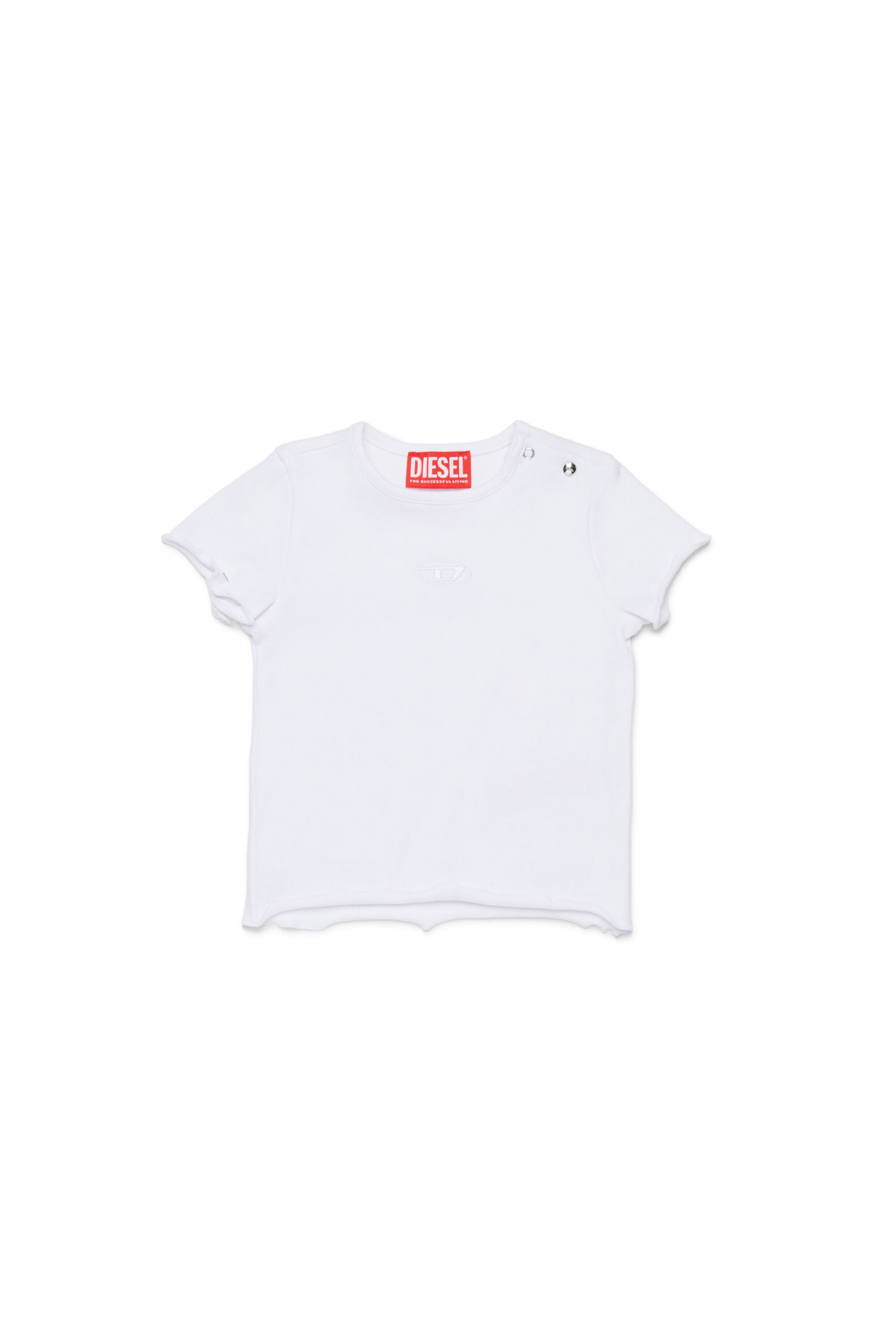 Diesel - TASPYB, T-shirt &agrave; ourlets volant&eacute;s Femme in Blanc - 1