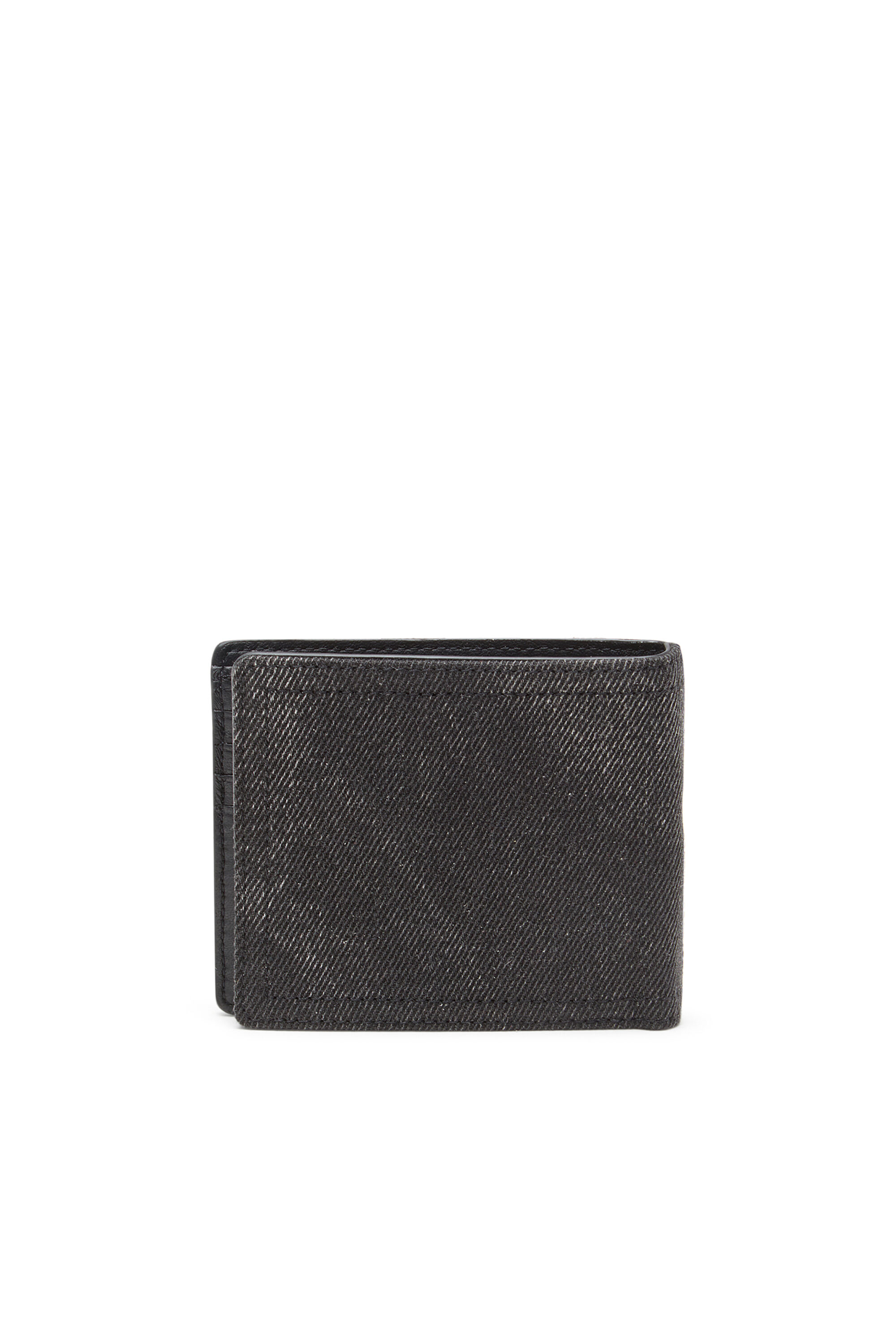 Diesel - MULTI-PKTS BI FOLD COIN S 3D, Portefeuille en denim avec logo Homme in Noir - 2