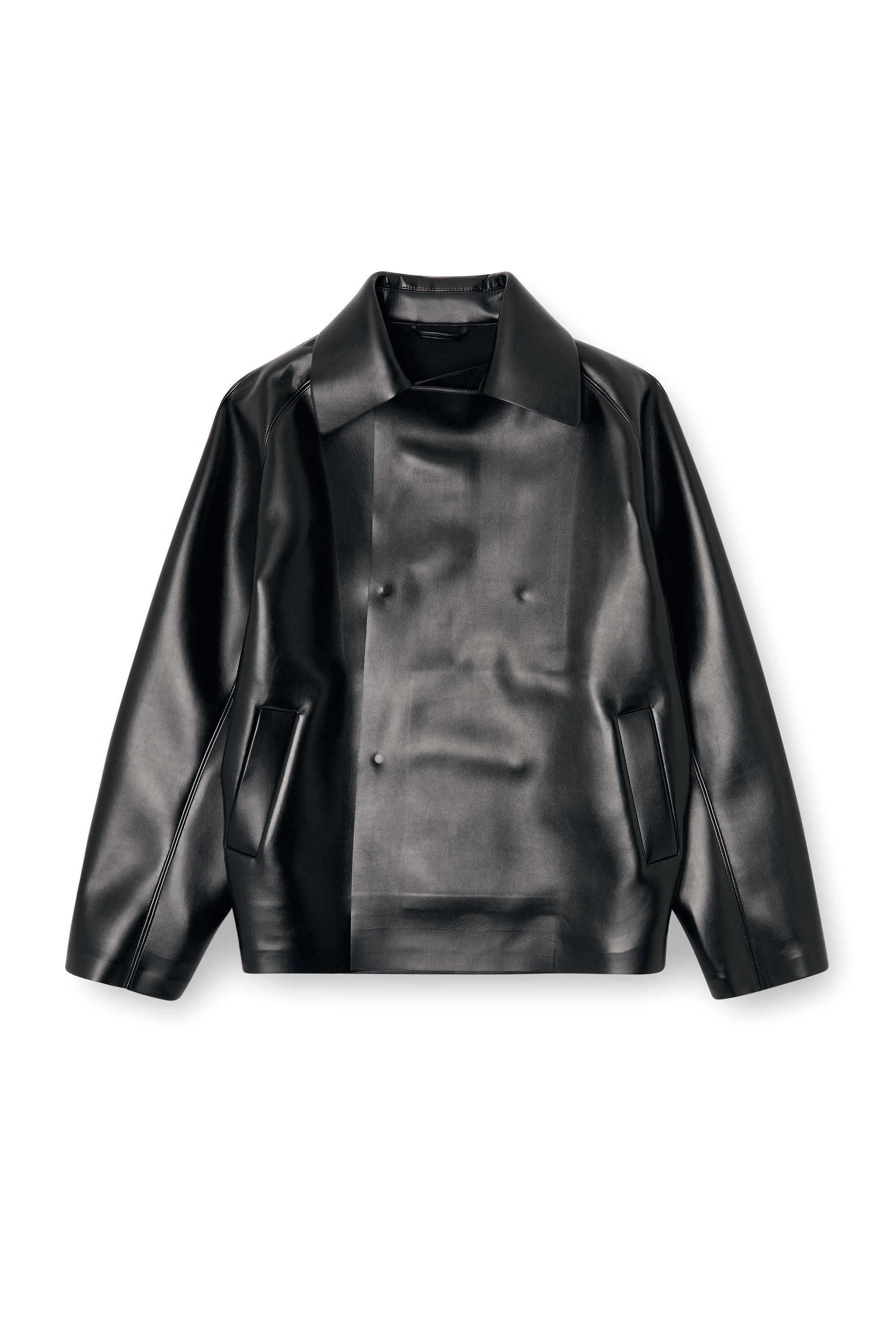 Diesel - J-MARKUS, Veste oversize ajustée en néoprène contrecollé Mixte in Noir - 2