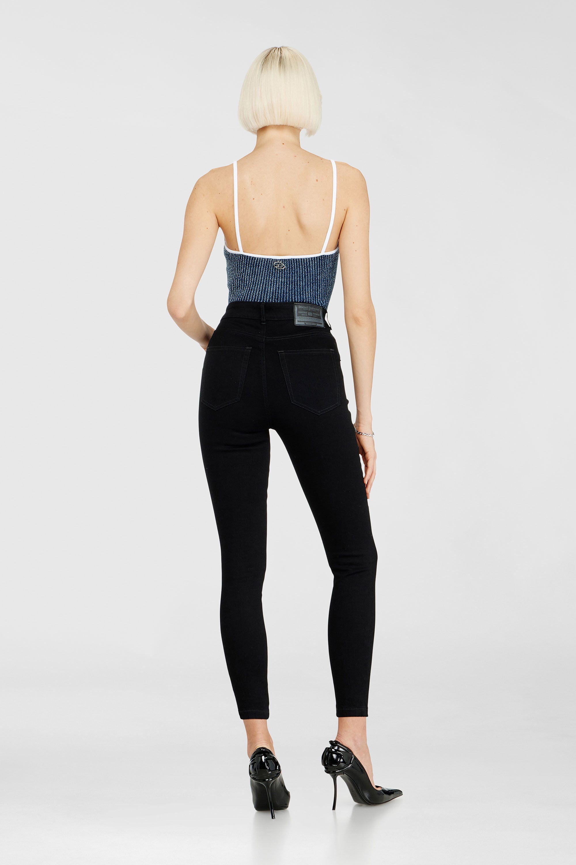 Diesel - Skinny Jeans 1984 Slandy-High 069EF Femme, Noir/Gris fonc&eacute; - Image 3