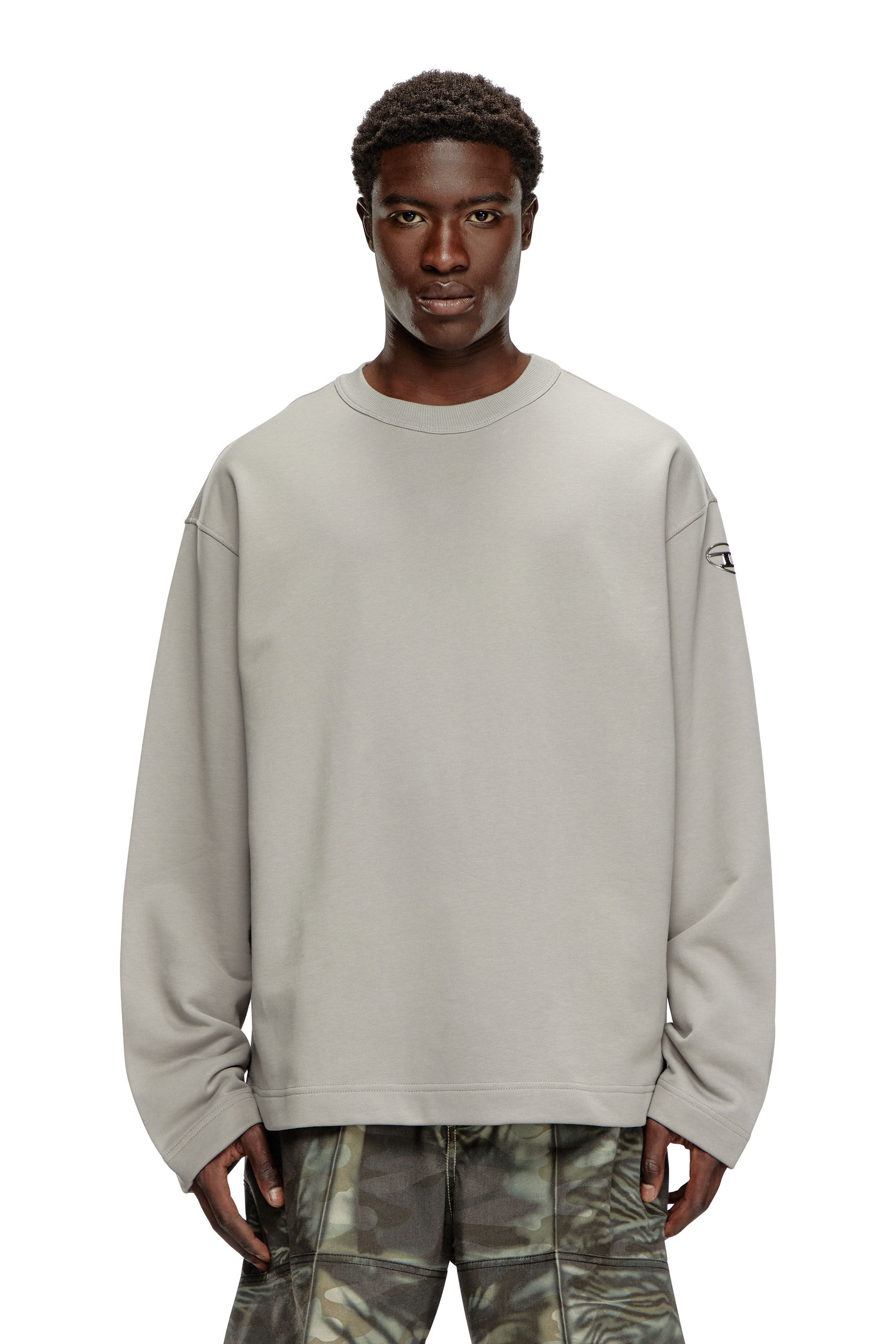 トップス DIESEL S-Macsis-Od Men's Sweatshirt with metallic logo | Black | Diesel