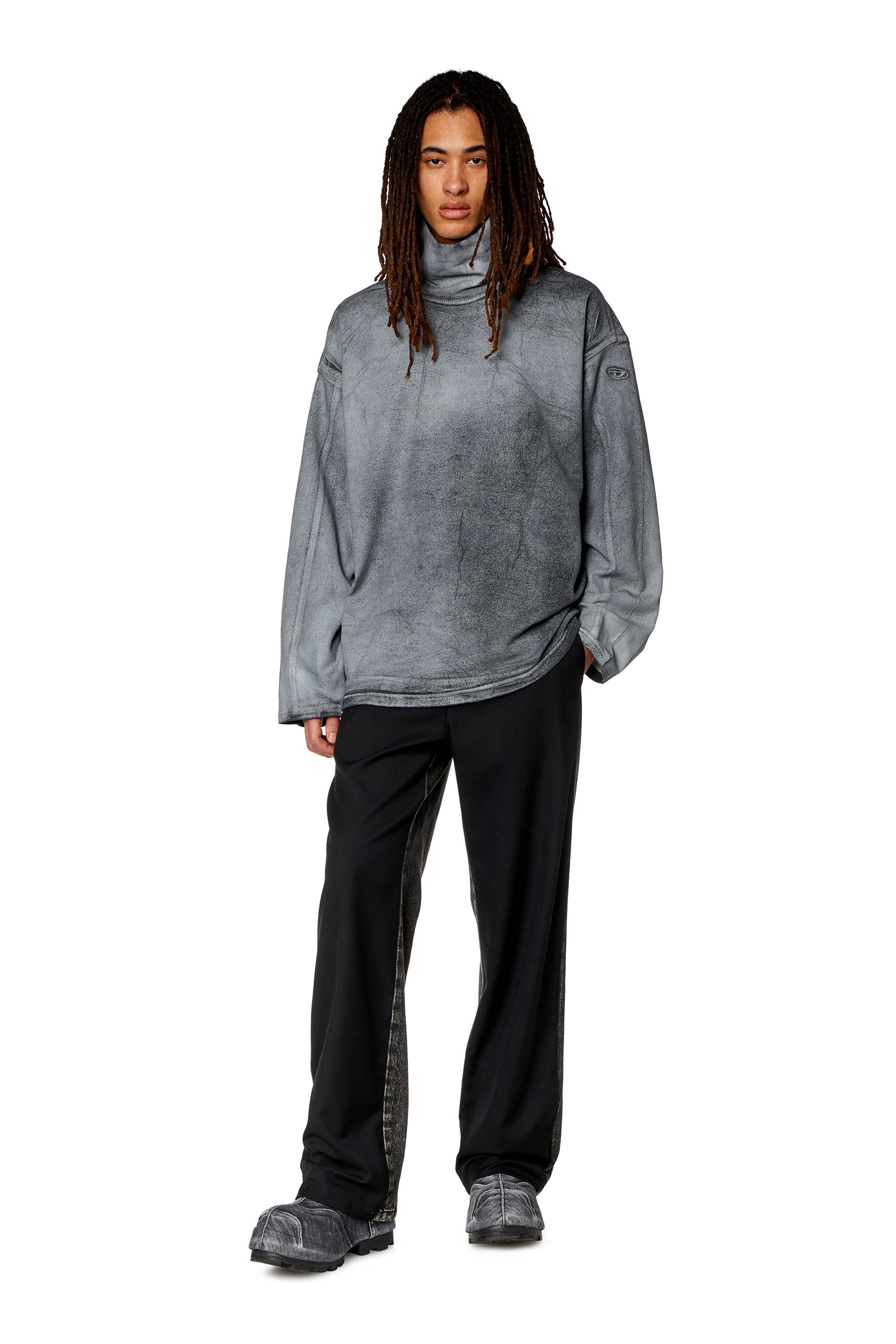 ホットなアイテム、ホットな節約 printed in sweatshirt neck High Men's Track Grey | Denim トップス