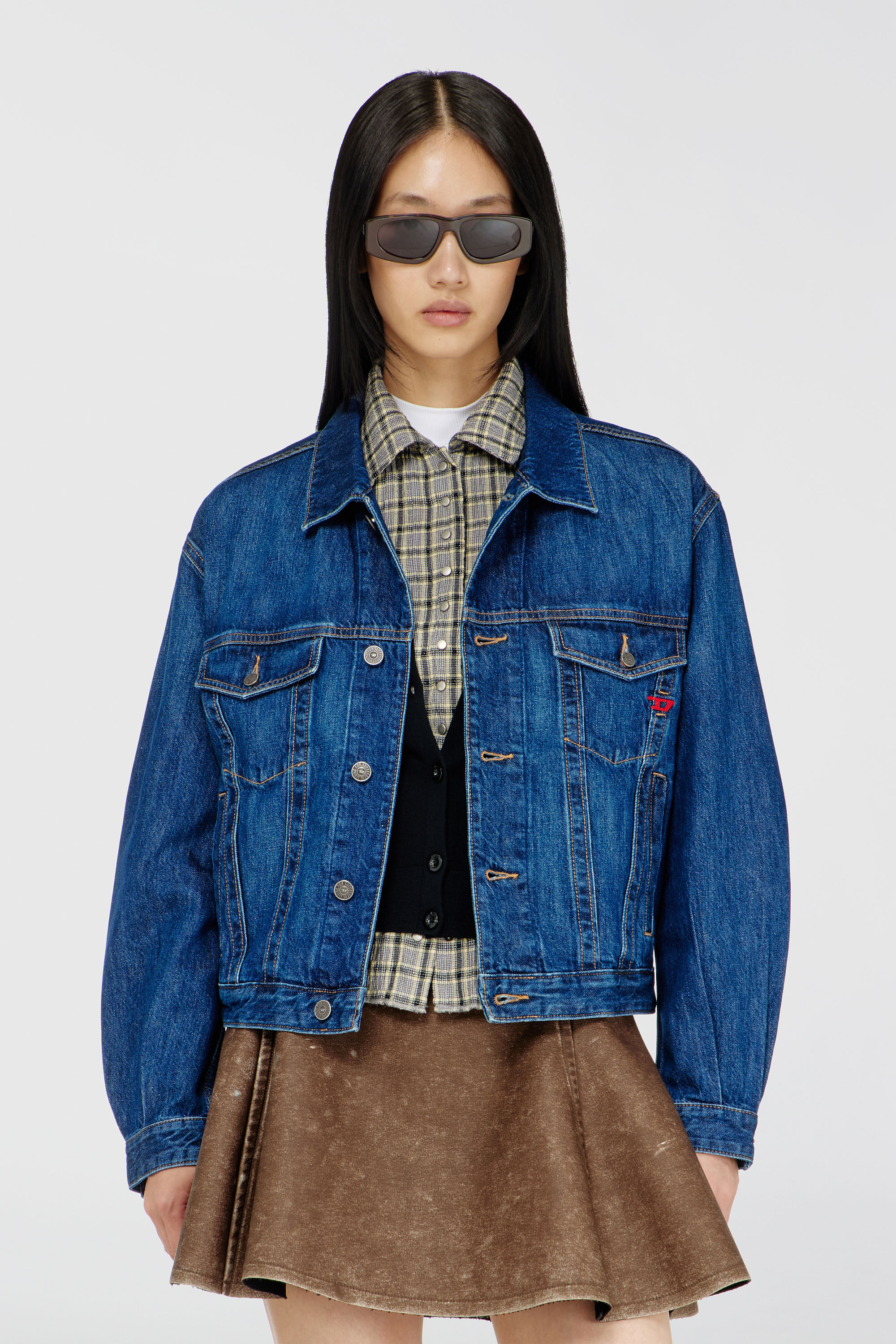 Diesel - D-RANGER, Veste trucker en denim Homme in Bleu - 3