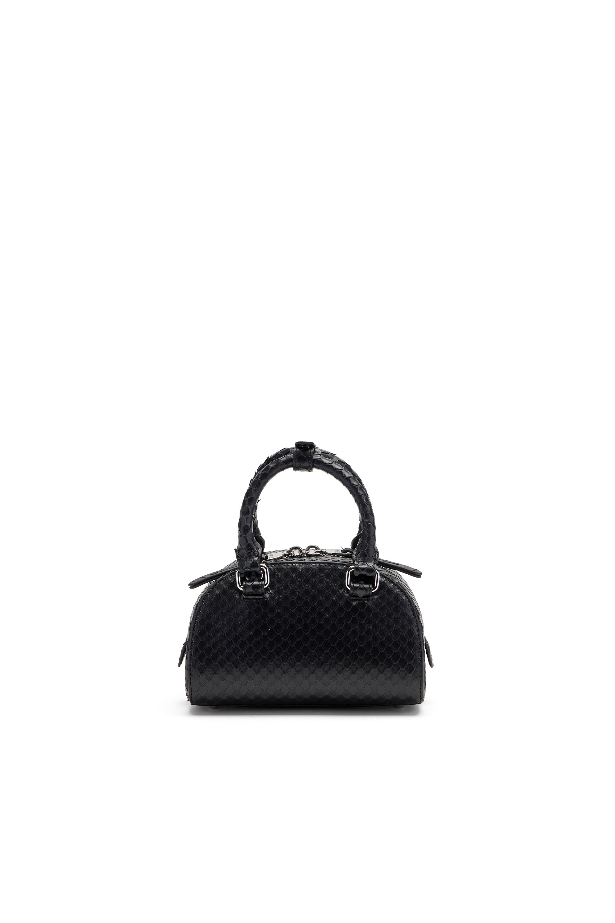 Diesel - 1DR DOME CROSSBODY, 1DR Dome-Sac bowling mini en cuir effet serpent Femme in Noir - 2