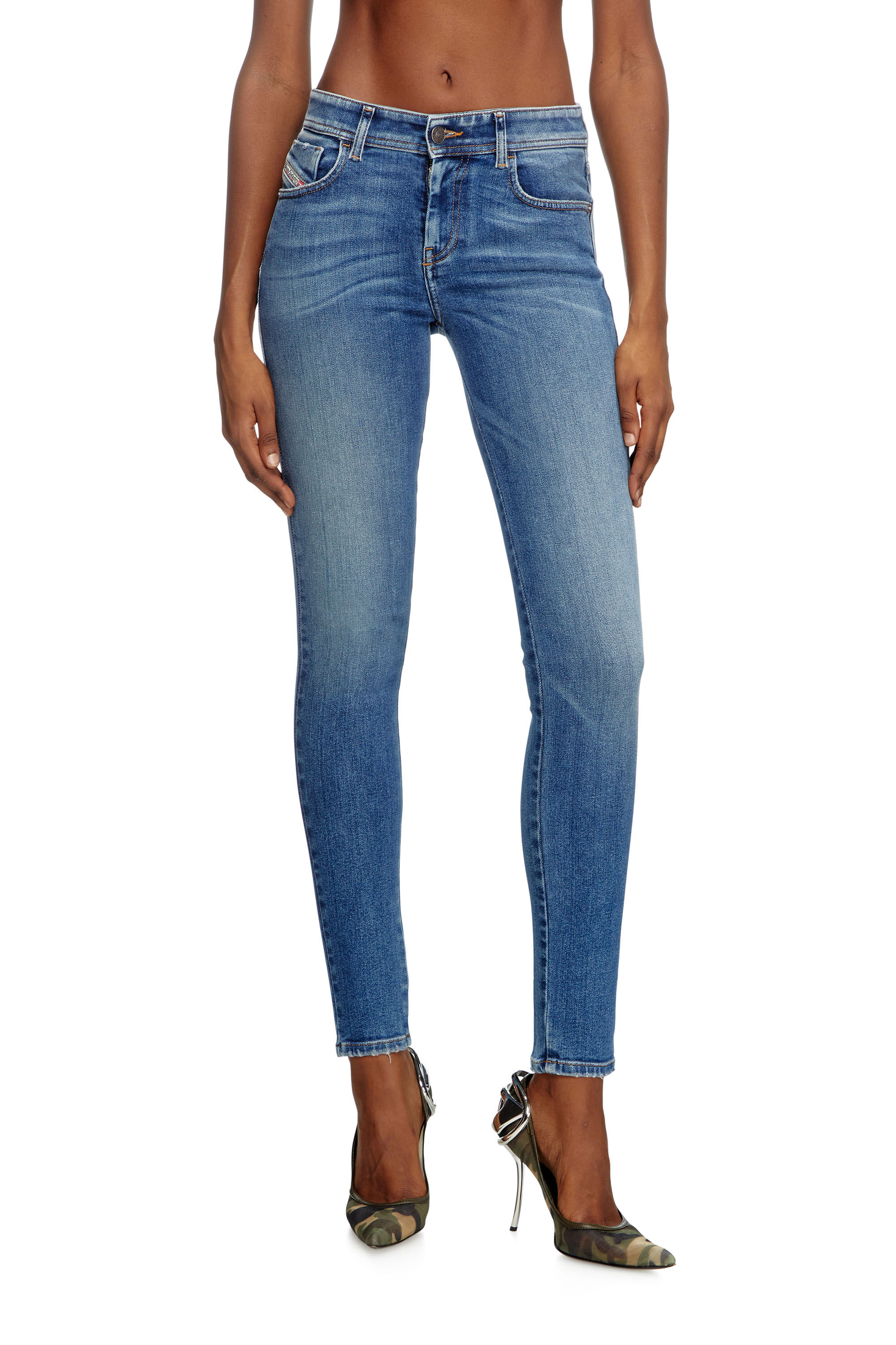 Diesel - Skinny Jeans 2017 Slandy 007Y8 Femme, Bleu moyen - Image 3