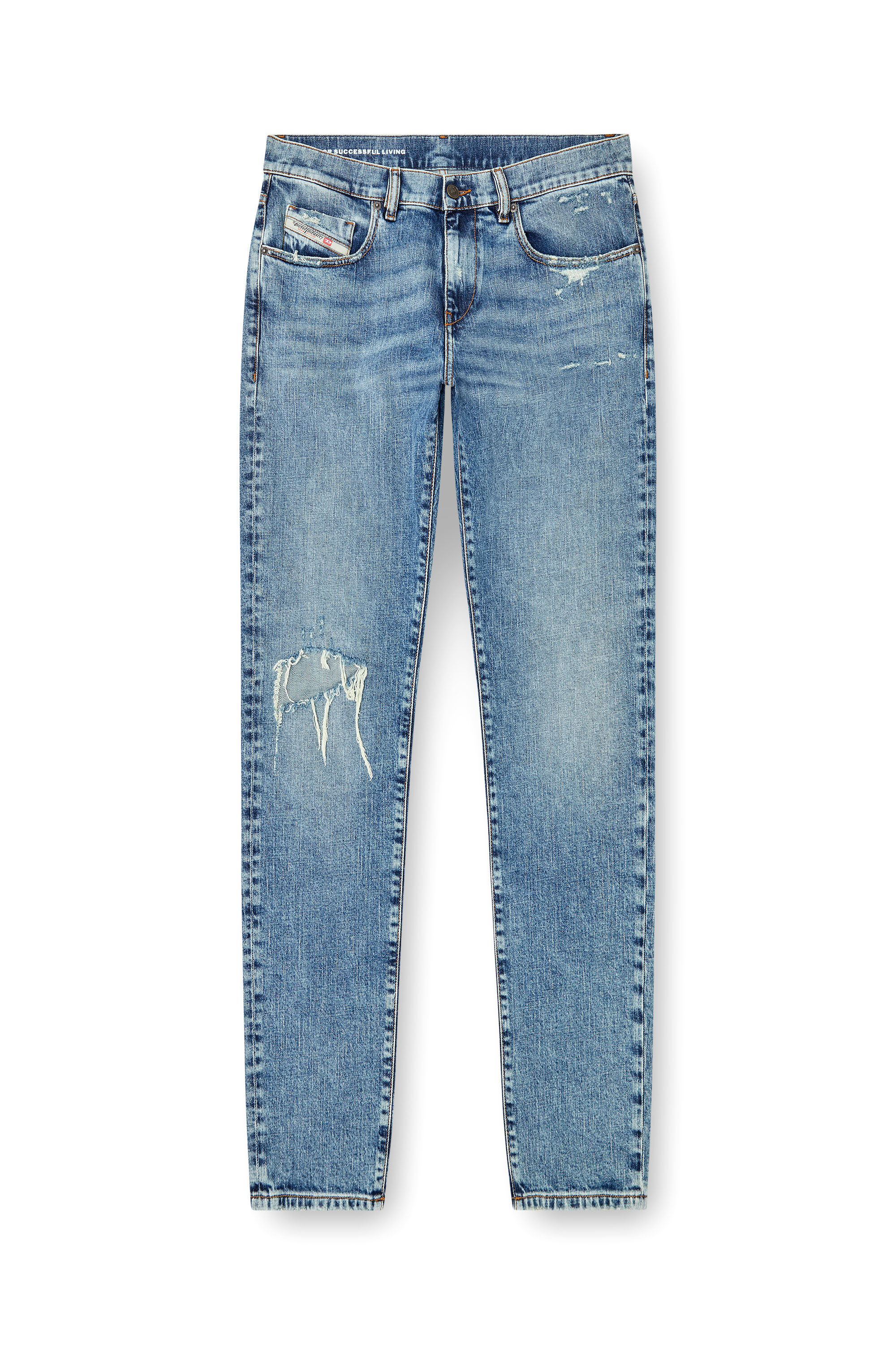 Diesel - Slim Jeans 2019 D-Strukt 09L34 Homme, Bleu Clair - Image 2