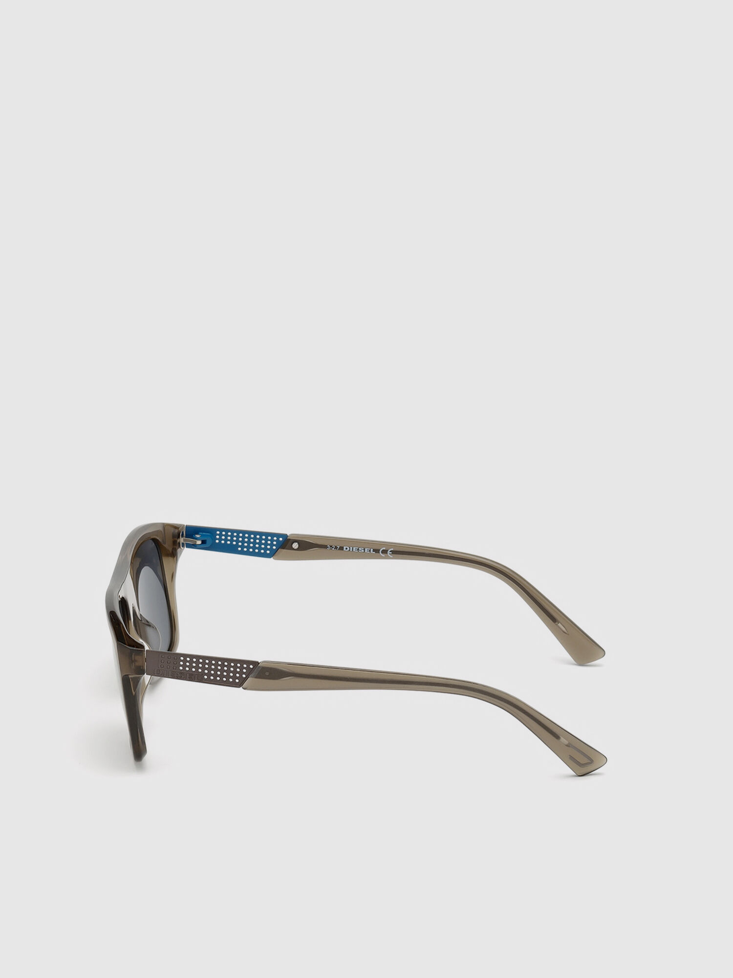 Diesel - DL0268, Man's Square eyewear with metal plaque in Brown - 3