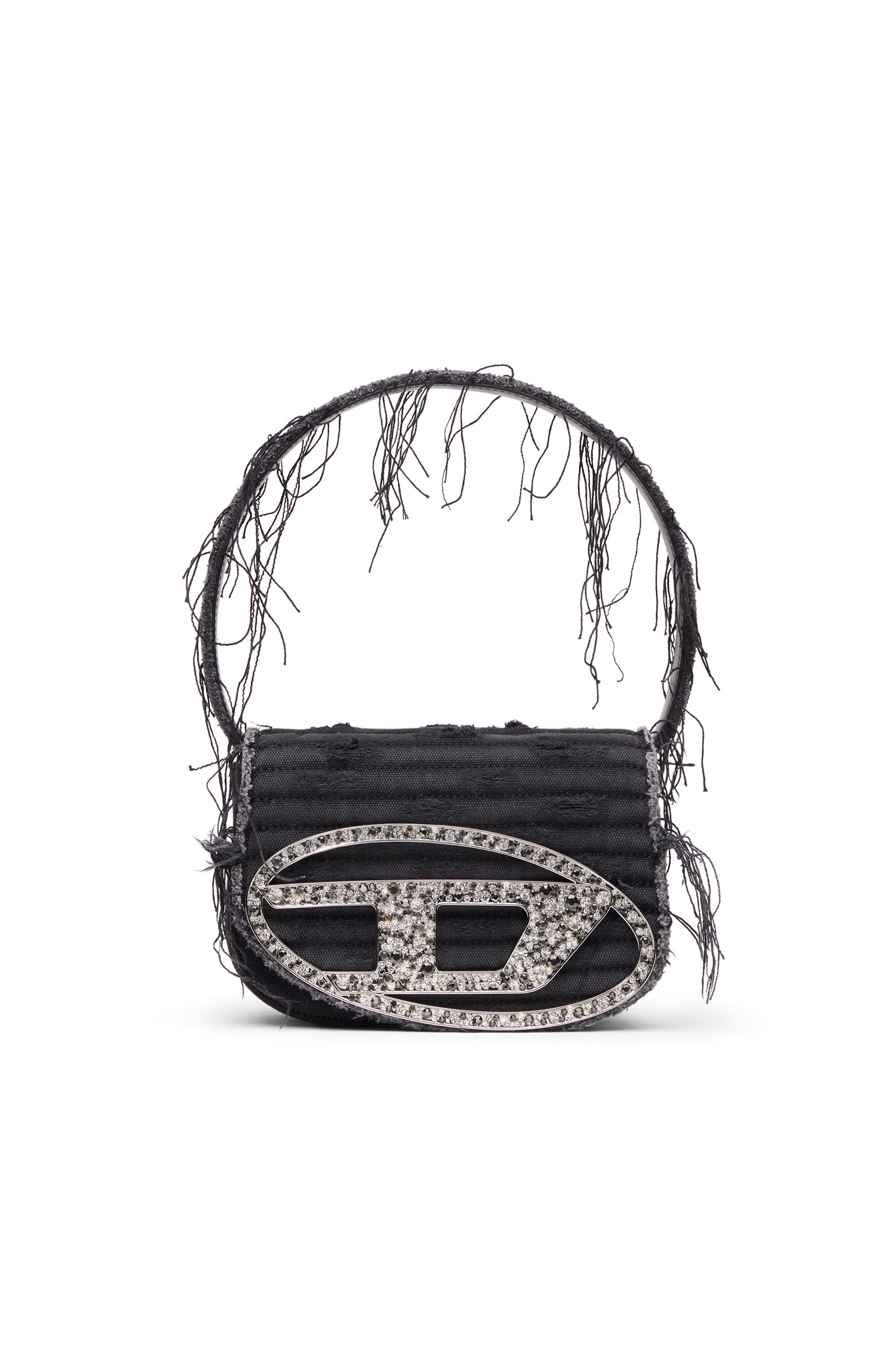 Diesel - 1DR, 1DR-Sac à bandoulière emblématique en toile et cuir Femme in Noir - 1
