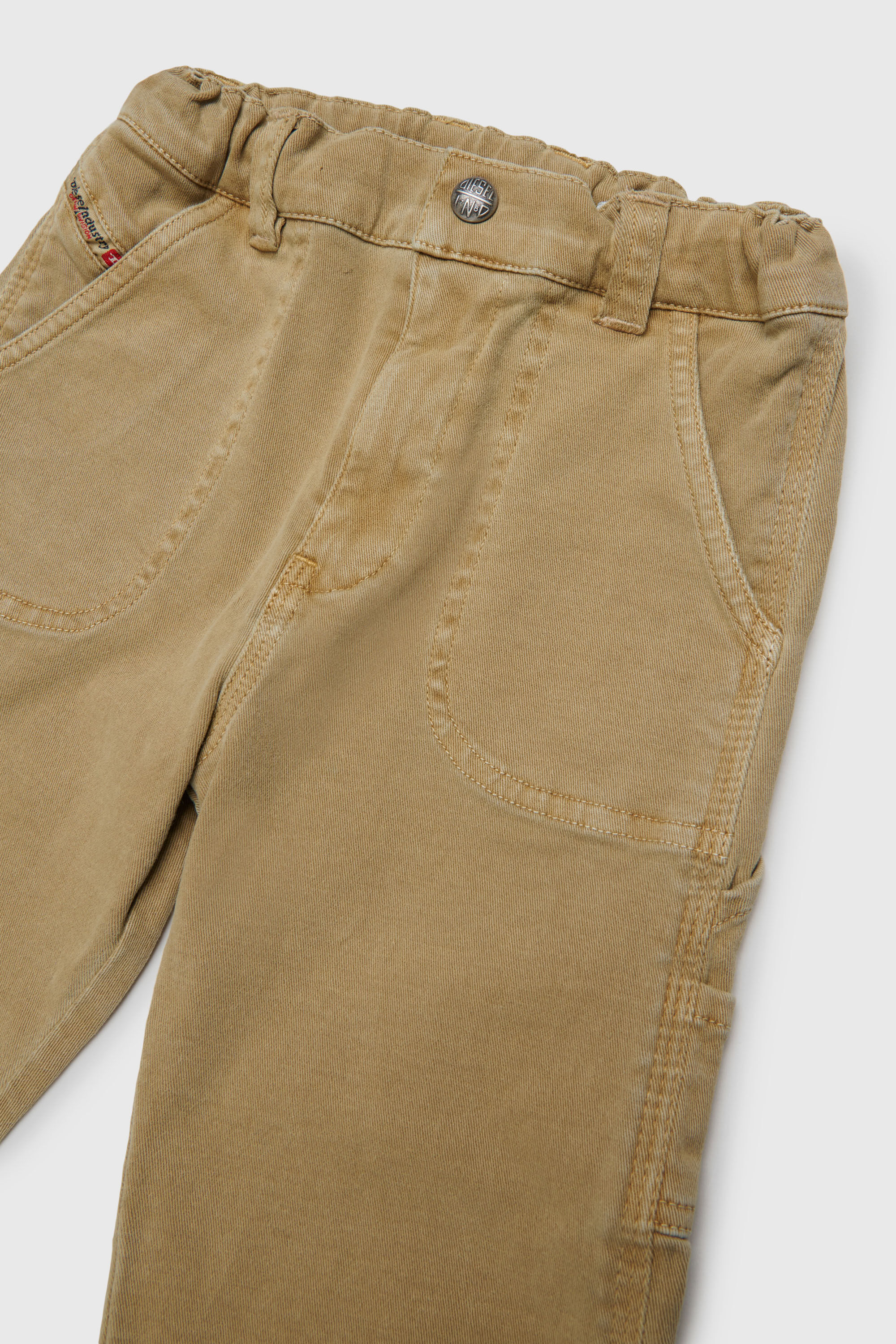 Diesel - PELINIB, Pantalon style workwear en coton stretch Homme in Marron - 3