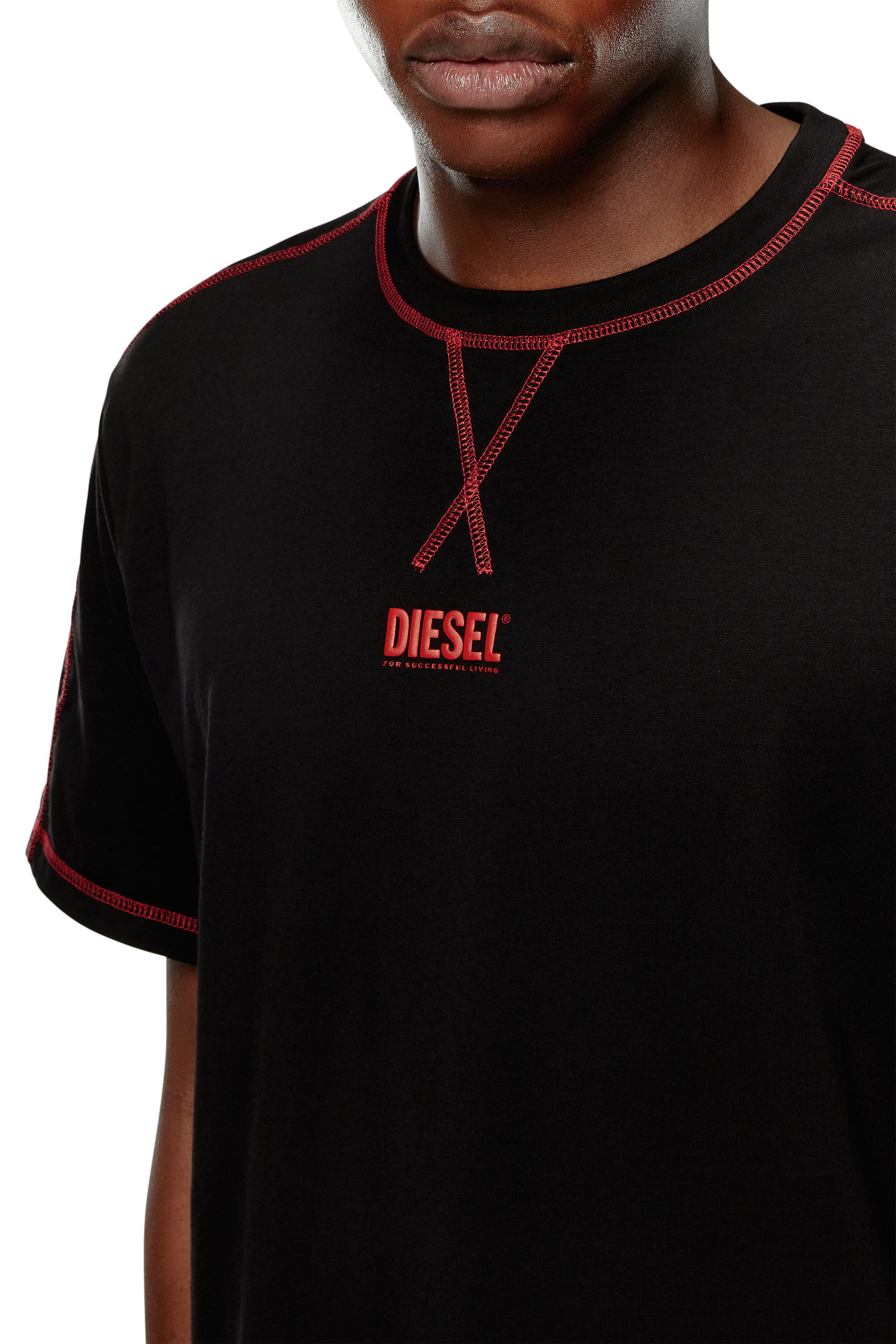 Men's Short pyjamas with contrast stitching | Black | Diesel