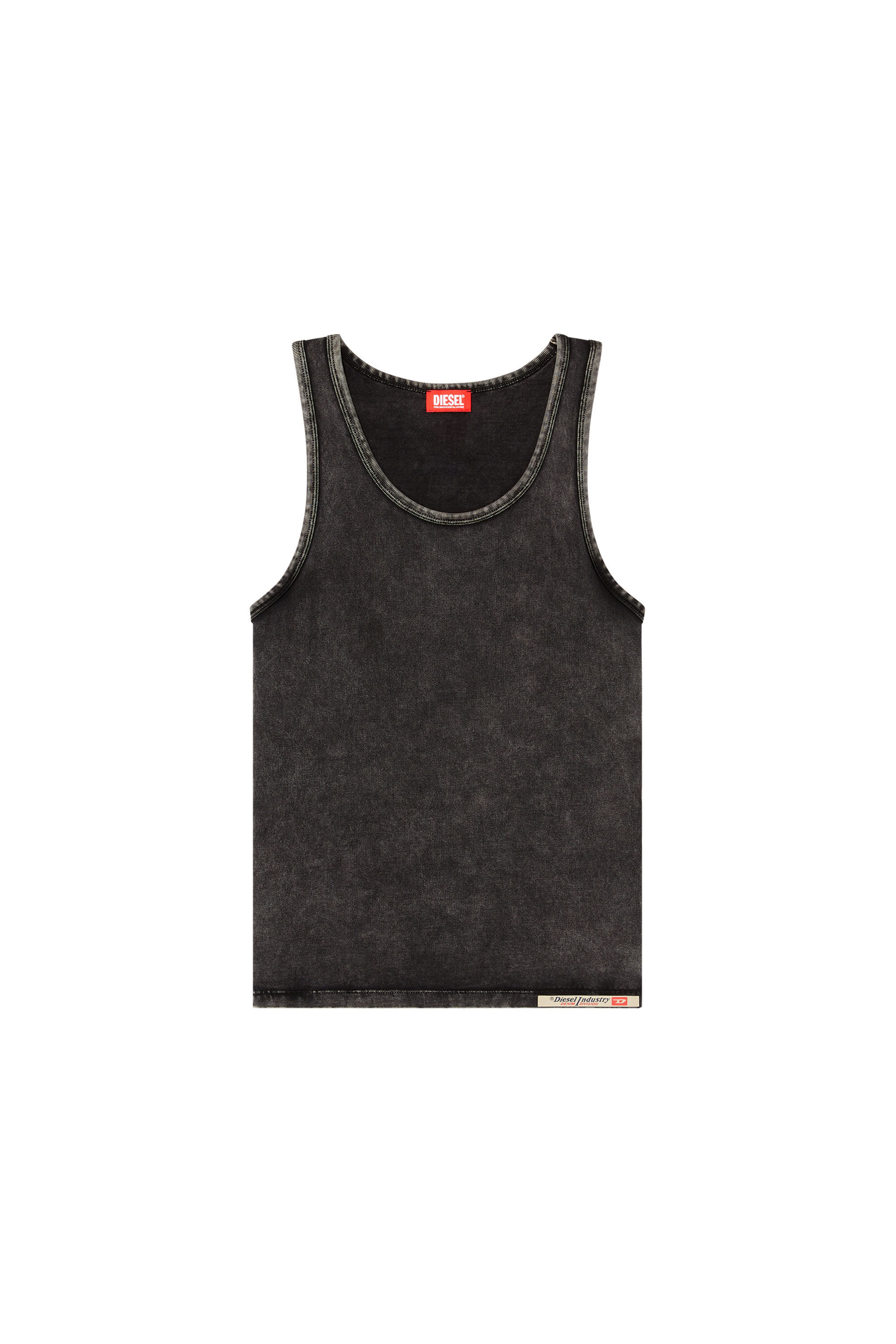 Diesel - WALTY-DNM, Débardeur effet denim Homme in Noir - 2