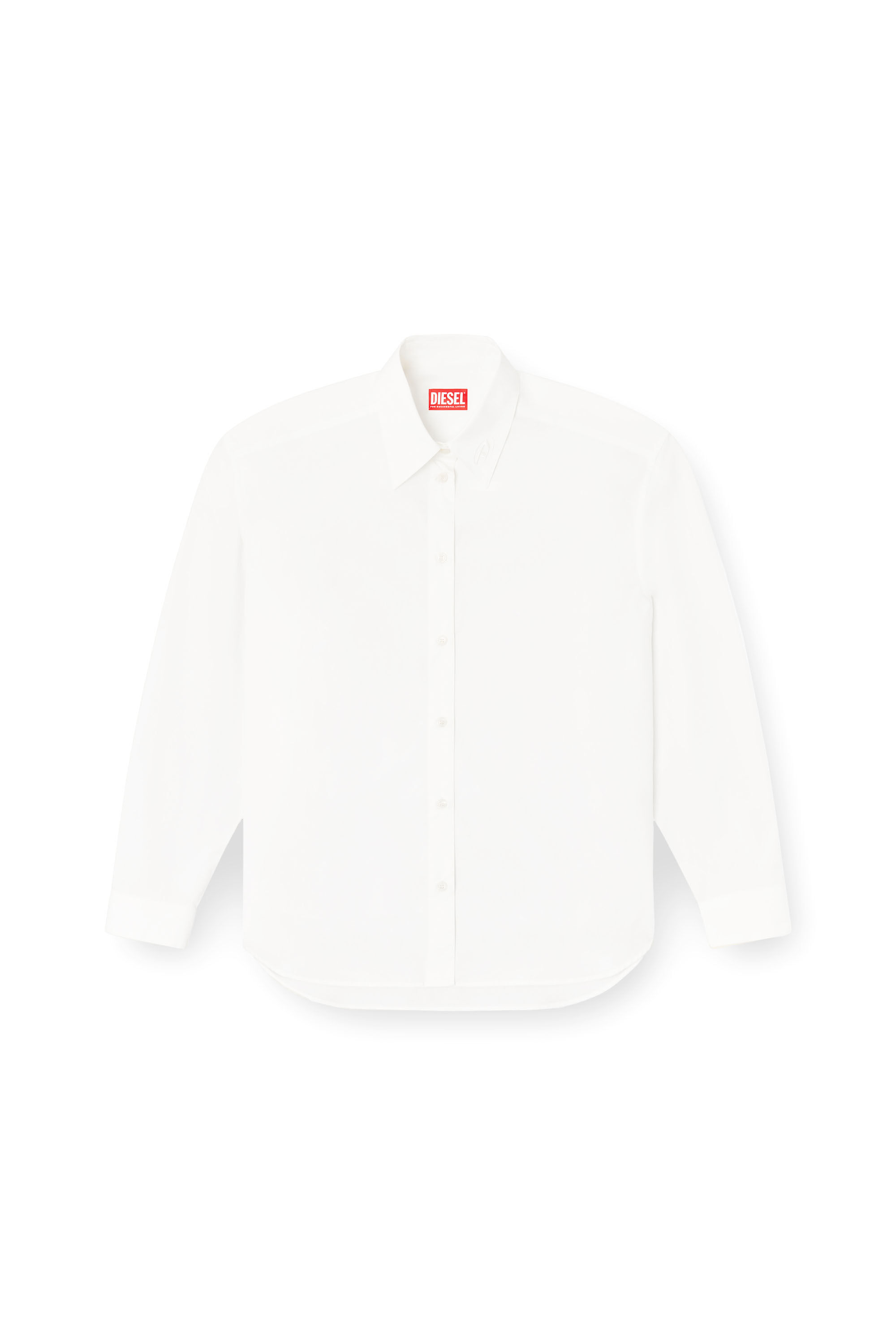 Diesel - S-SIMPLY-C-WN-R1, Chemise style boyfriend avec Oval D Femme in Blanc - 2