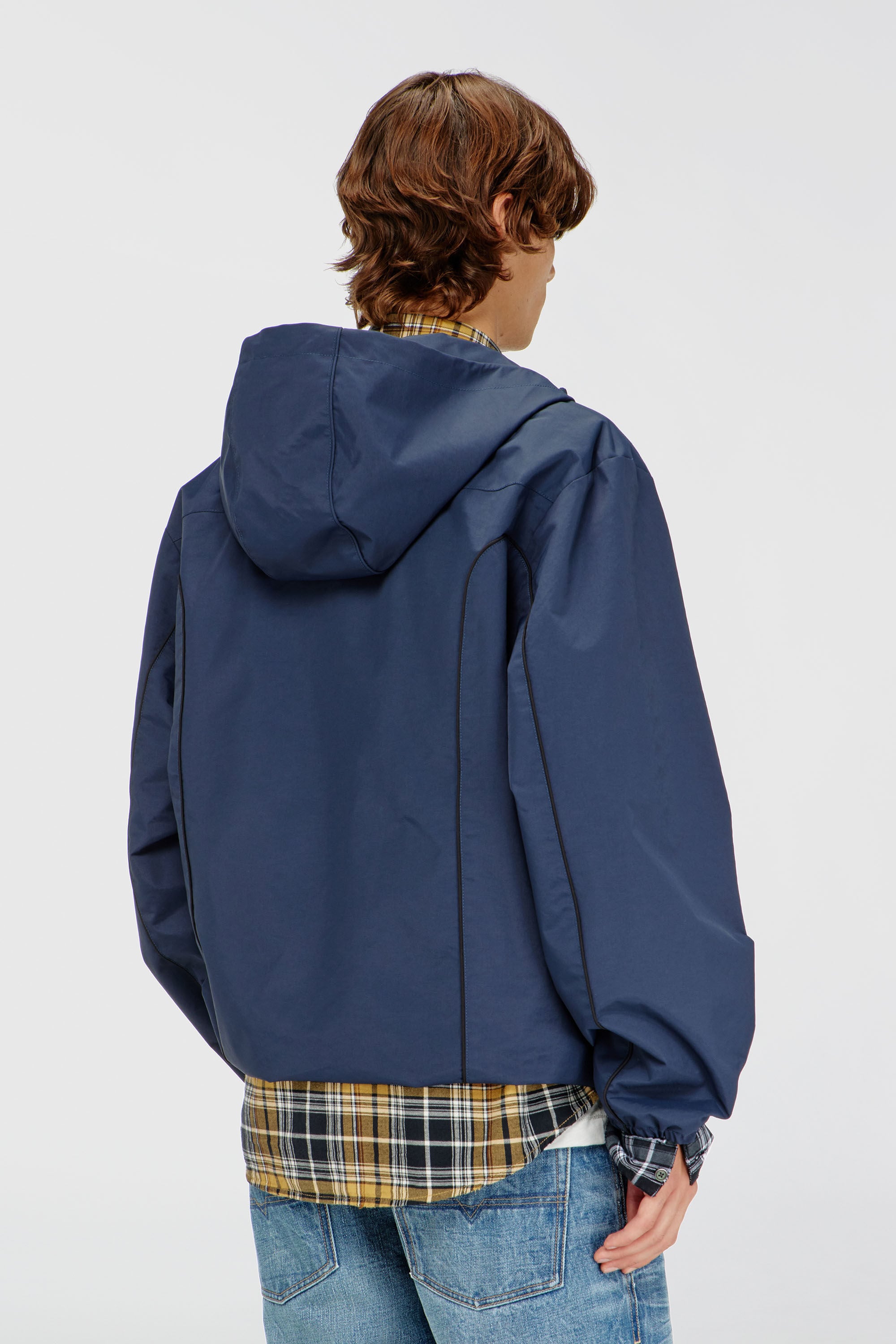 Diesel - J-HIVES-WRD, Coupe-vent avec passepoil contrast&eacute; Homme in Bleu - 4