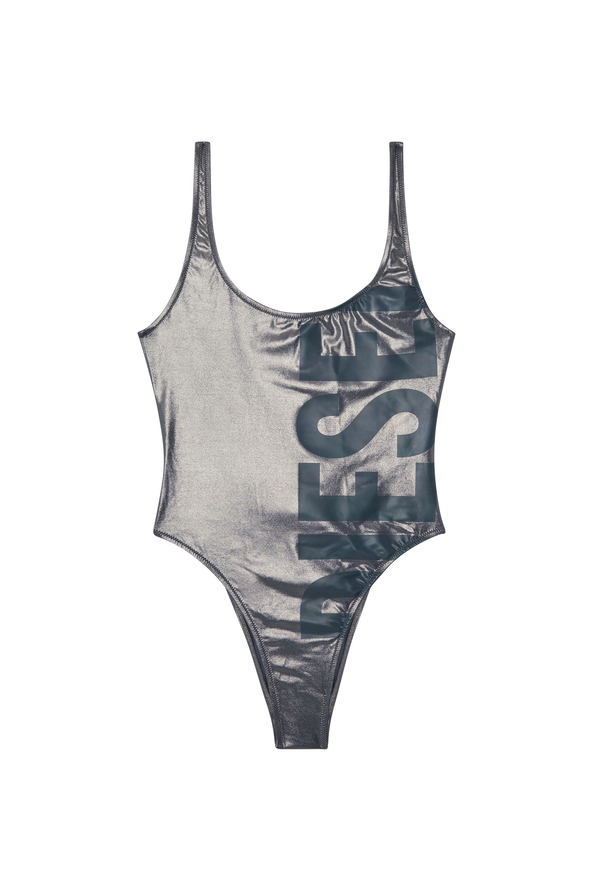 ワンピース水着 DIESEL Women Beachwear A174580AFBB98I Grey Women's Metallic logo swimsuit | Grey | Diesel