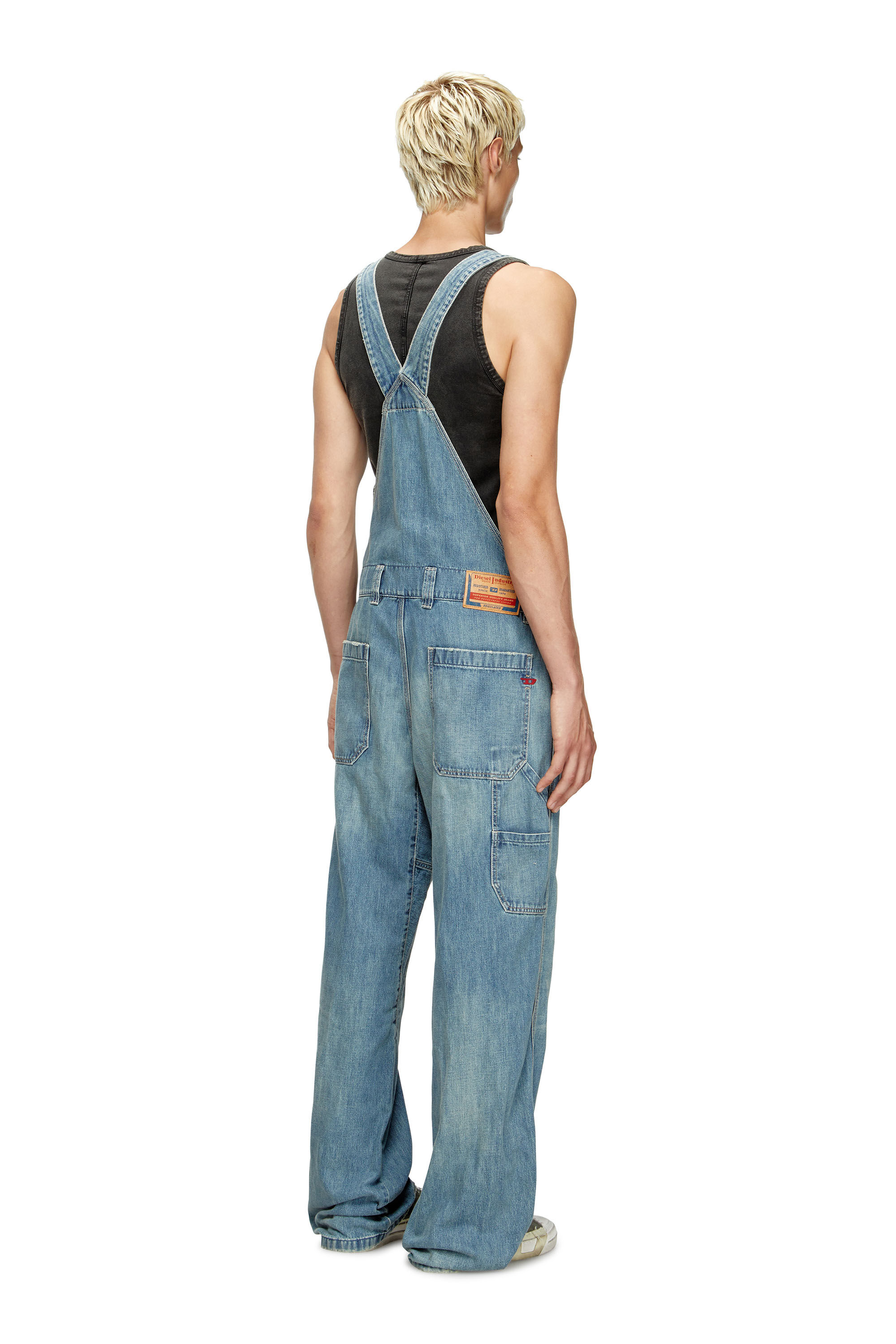 Diesel - D-FRAMU-U, Salopettes en denim de style utilitaire Mixte in Bleu - 4