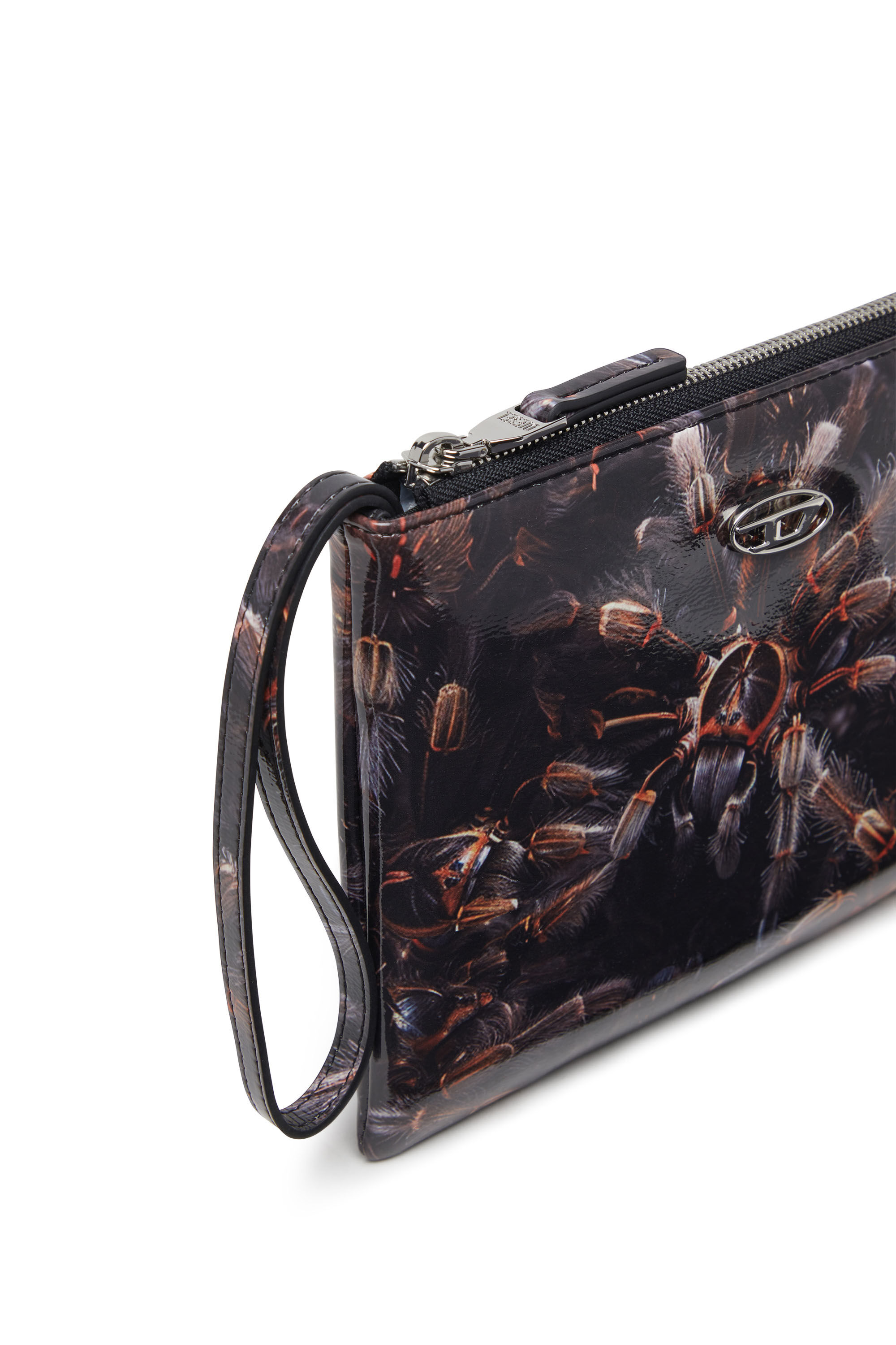 Diesel - PLAY POUCH II, Pochette en PU brillant imprimé Femme in Noir - 5