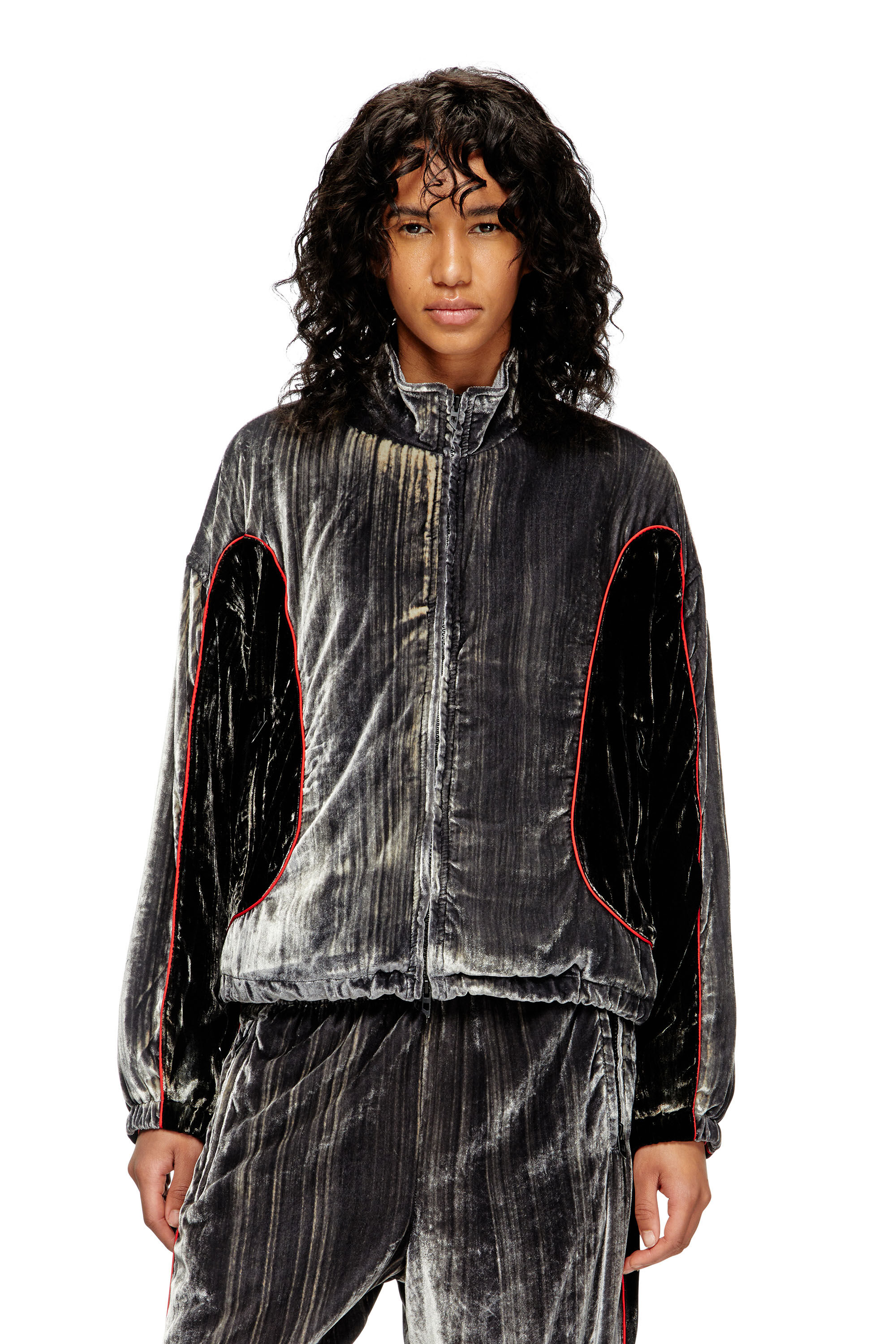 Diesel - G-RIFFIN, Veste de survêtement en velours traité Femme in ToBeDefined - 3