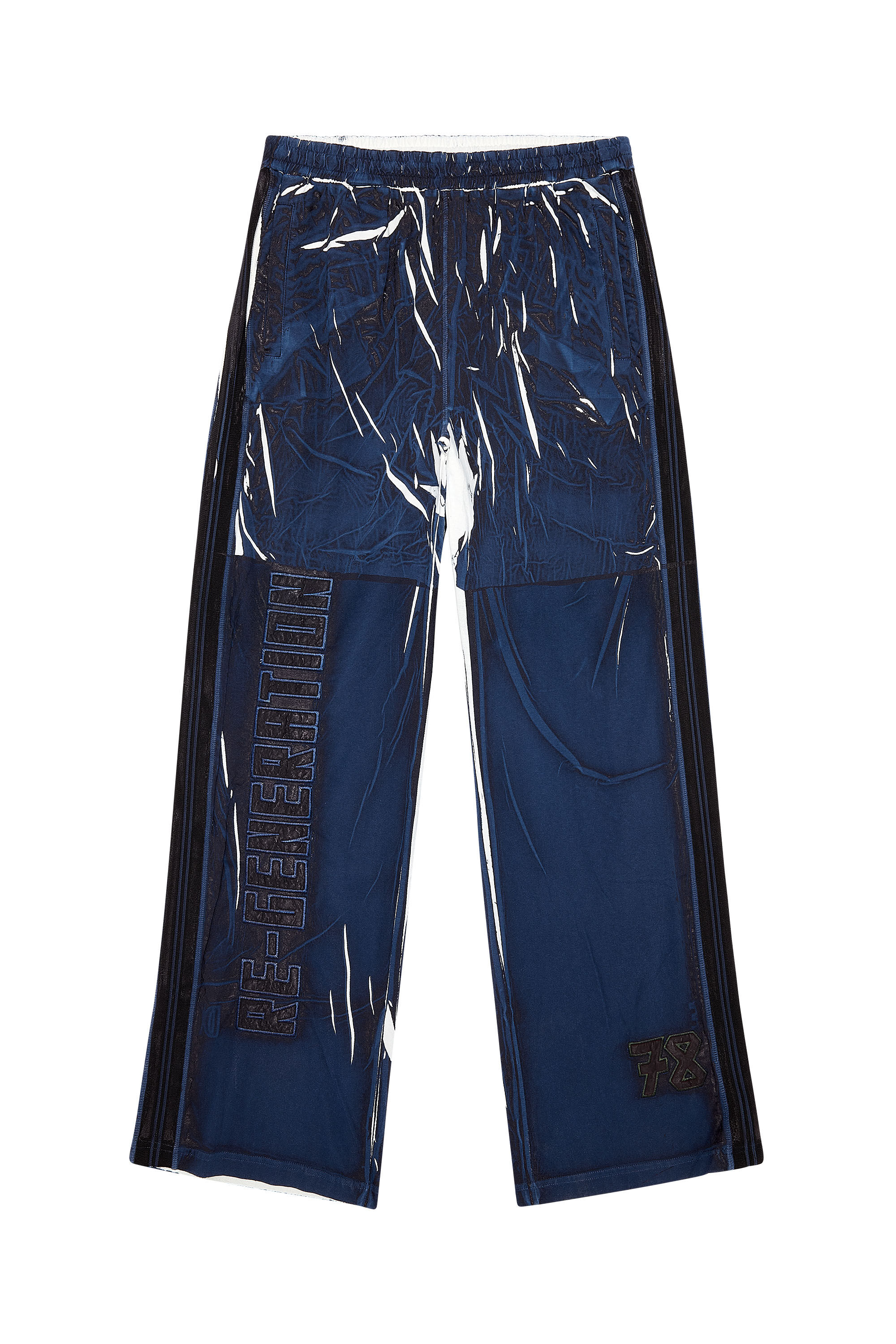 Diesel - P-ROWY-LONG, Pantalon de survêtement avec surimpression effet ombré Homme in Bleu - 2