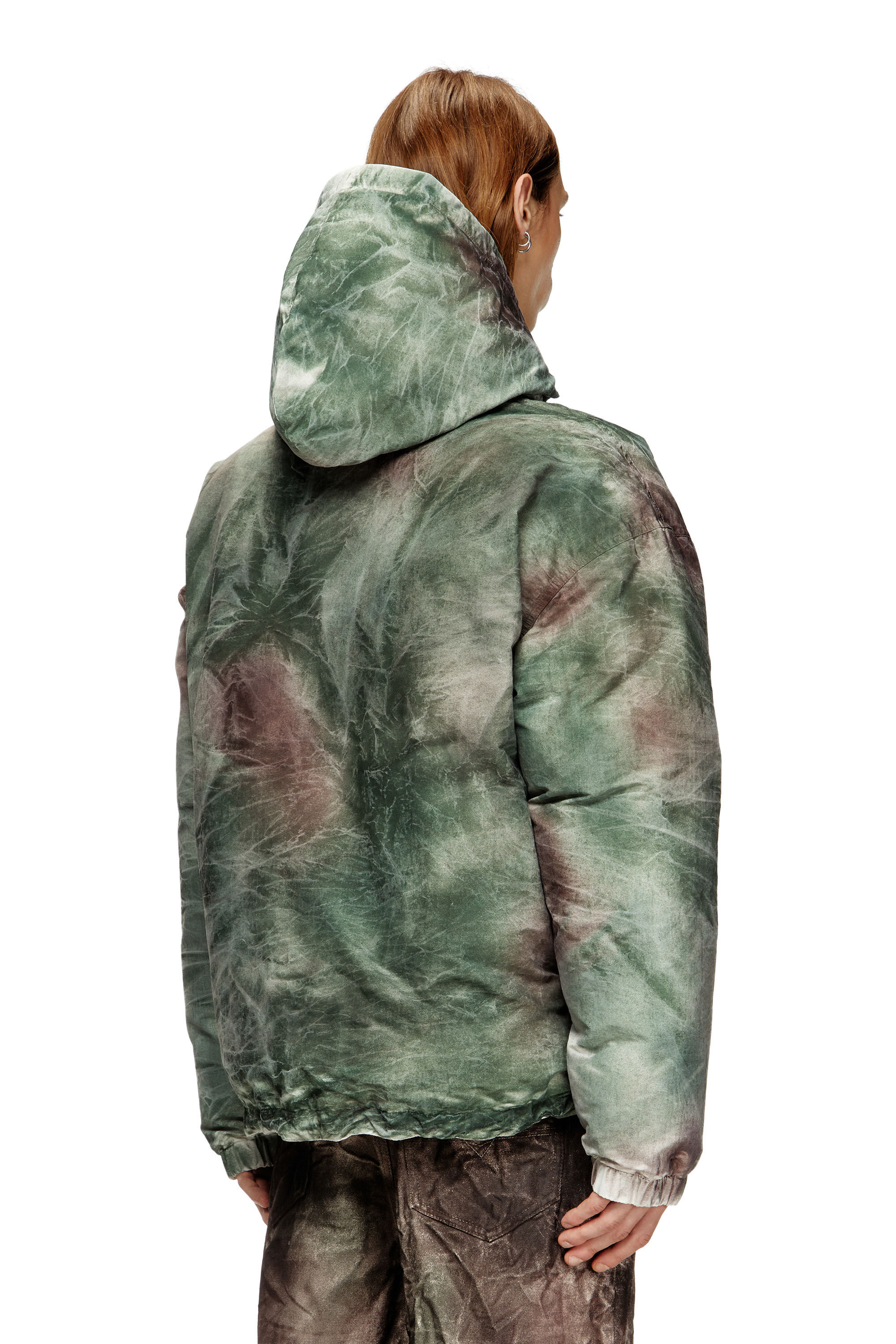 Diesel - W-THUG-JKT-PUFFY, Veste à capuche bouffante en nylon camouflage Mixte in Polychrome - 4