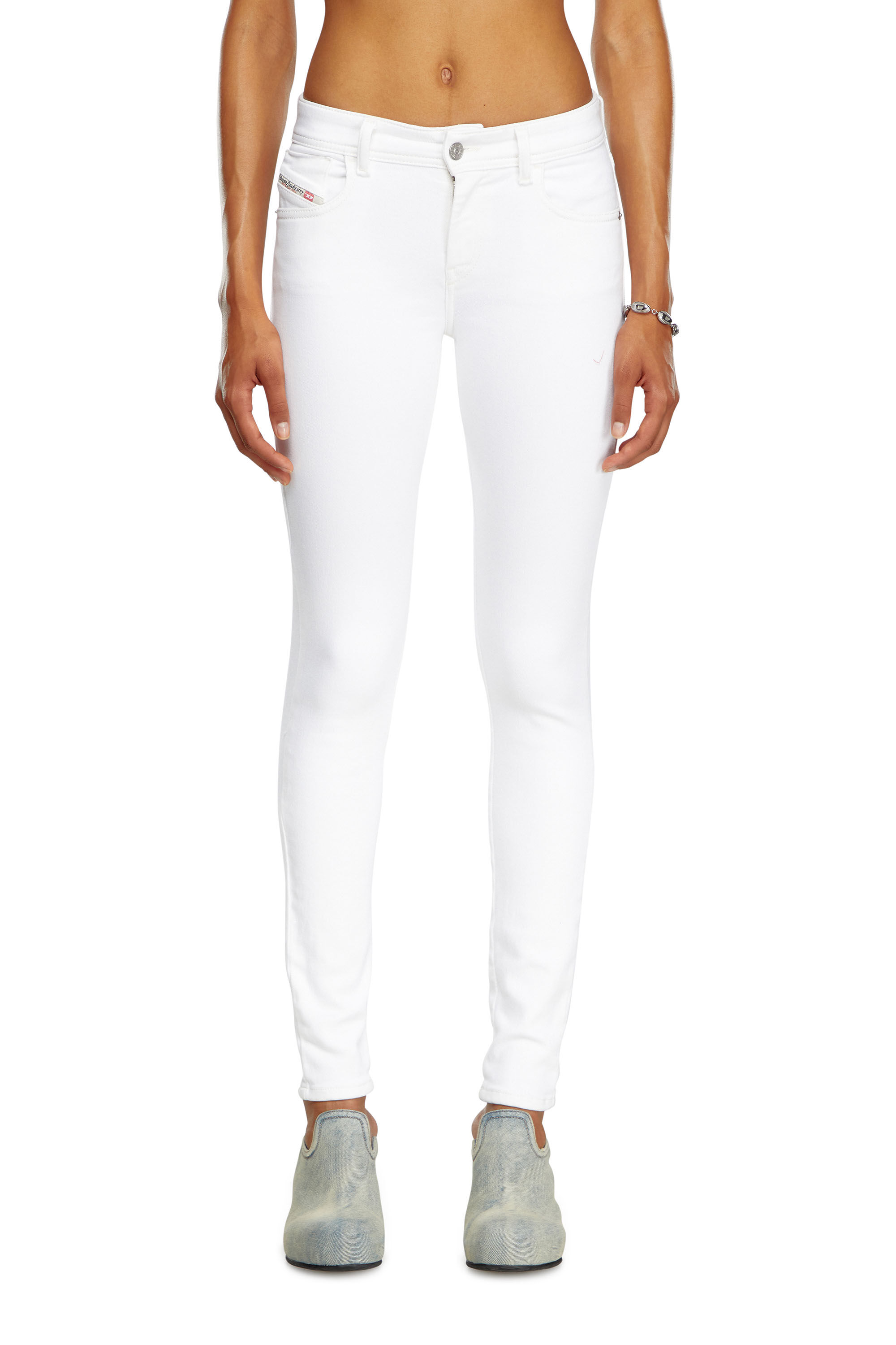 Diesel - Skinny Jeans 2017 Slandy 09F90 Femme, Blanc - Image 3