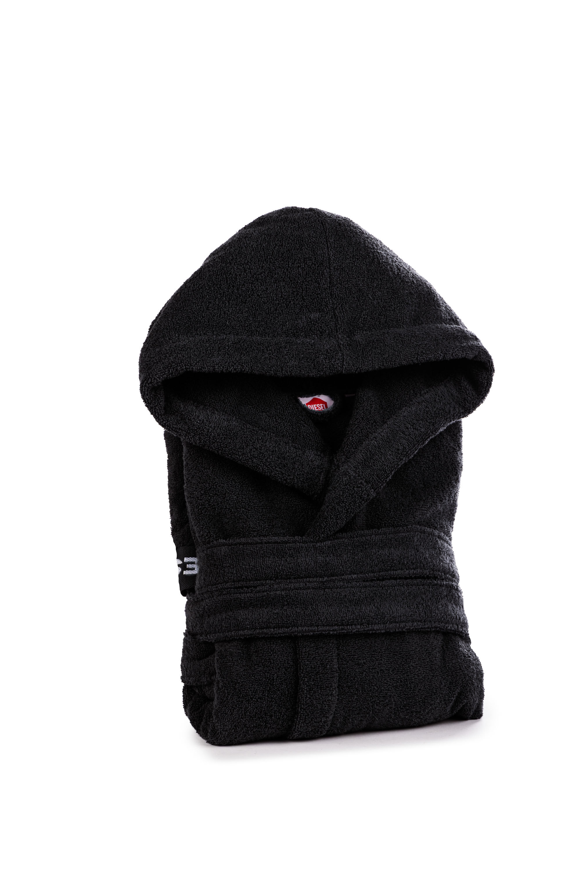 Diesel - 1015105 LOGO-COTTON BATHROBE SIZE S BLAC, Peignoir en Éponge de Coton, taille S Mixte in Noir - 1