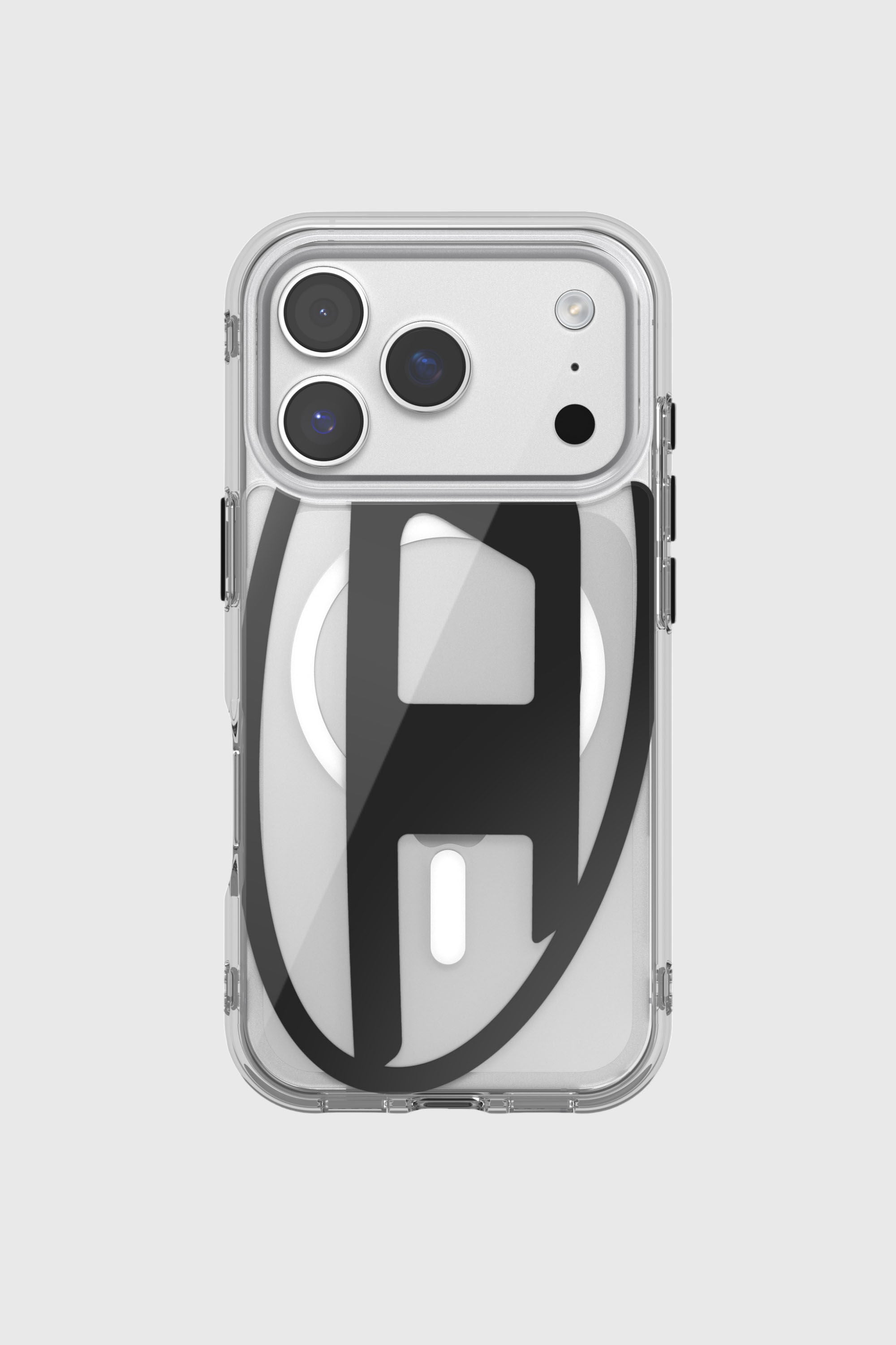 Diesel - 60417 AOP CASE, &Eacute;tui m&eacute;tallique Oval D avec Magsafe pour iPhone 17 Pro Mixte in Noir - 2