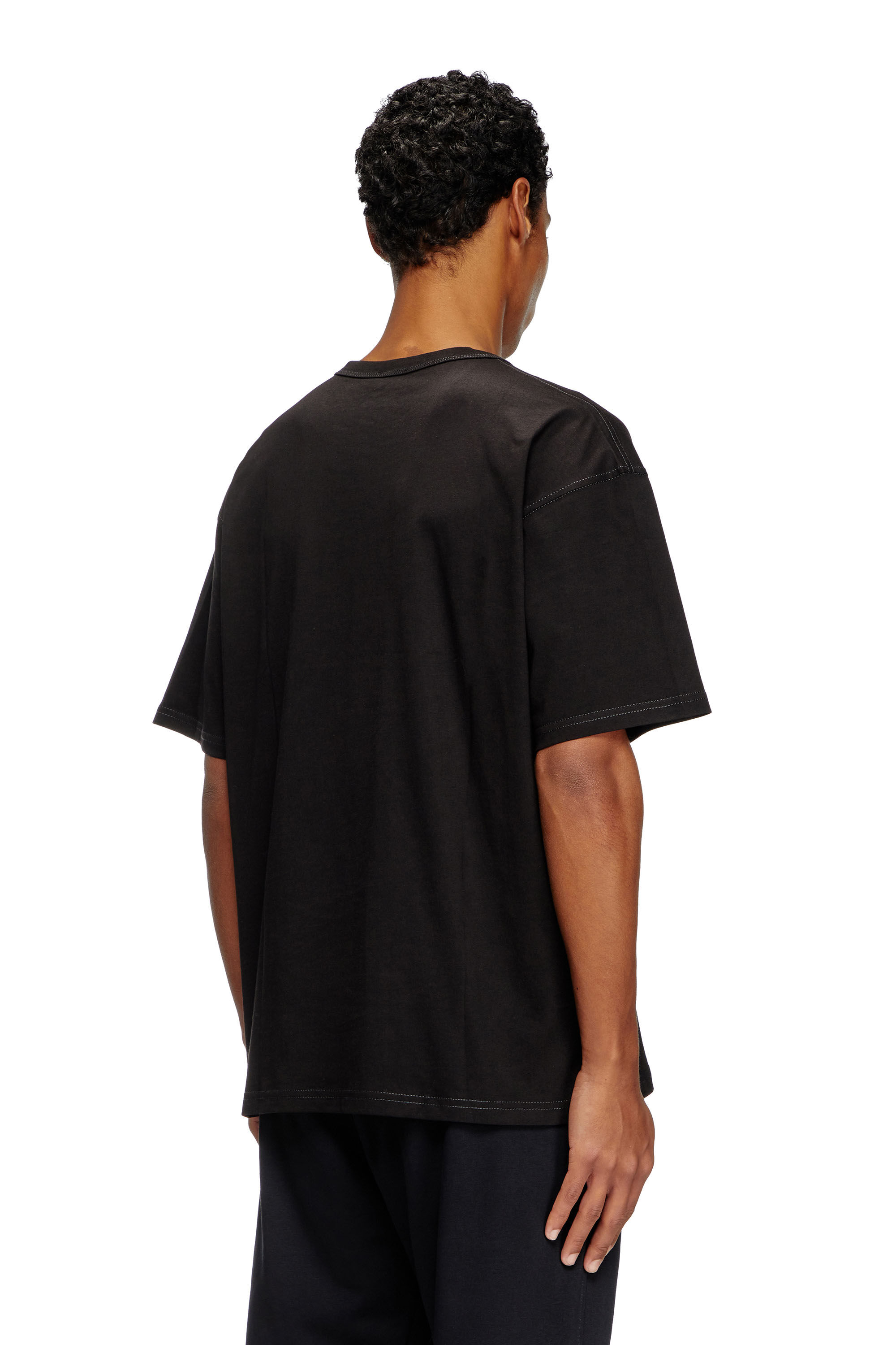 [DIESEL] T-Boxt-R16 フロックロゴTシャツ Men's T-shirt with flocked logo graphics | Black | Diesel