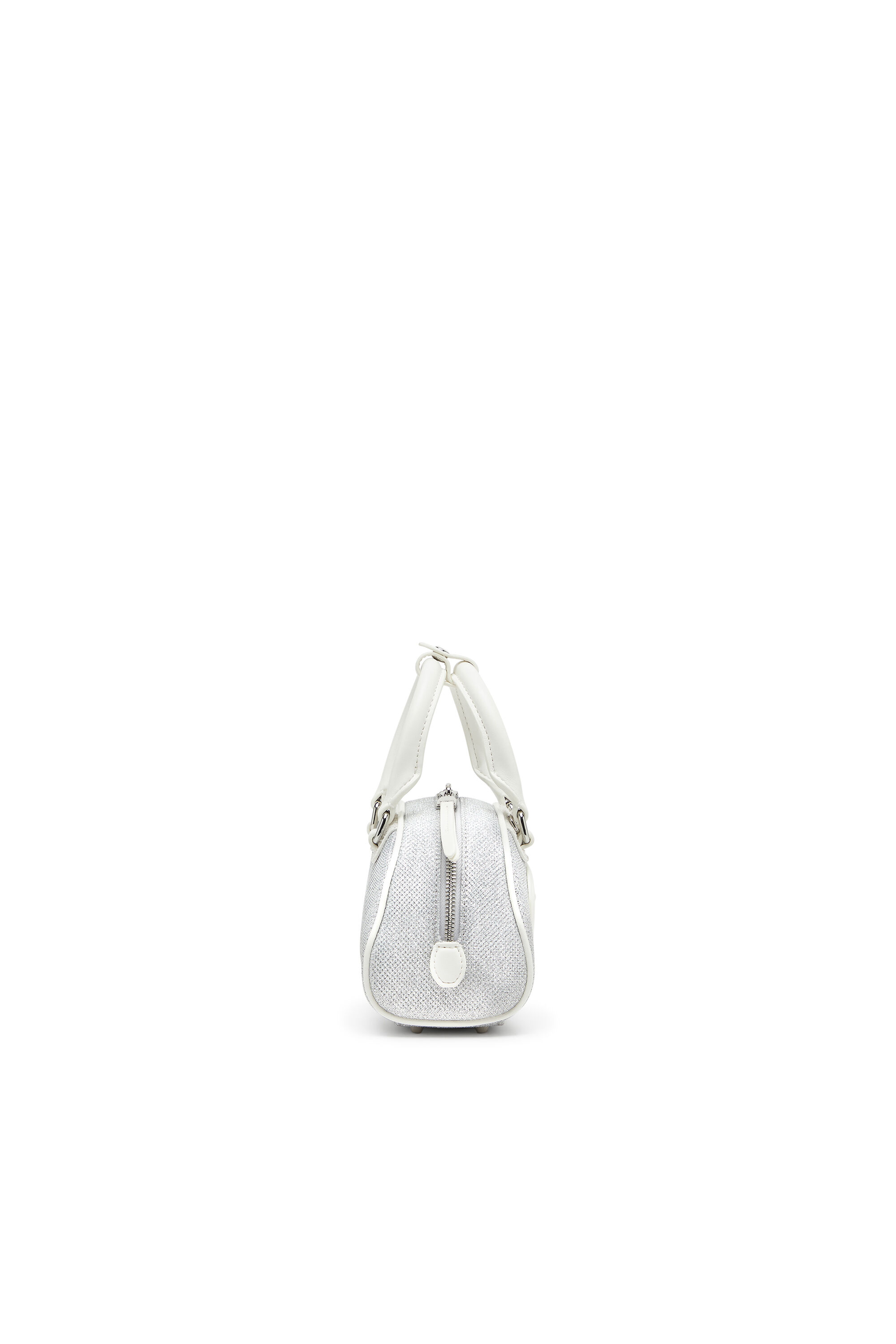 Diesel - 1DR DOME CROSSBODY, 1DR Dome-Mini sac bowling en tissu Lurex Femme in Blanc - 4